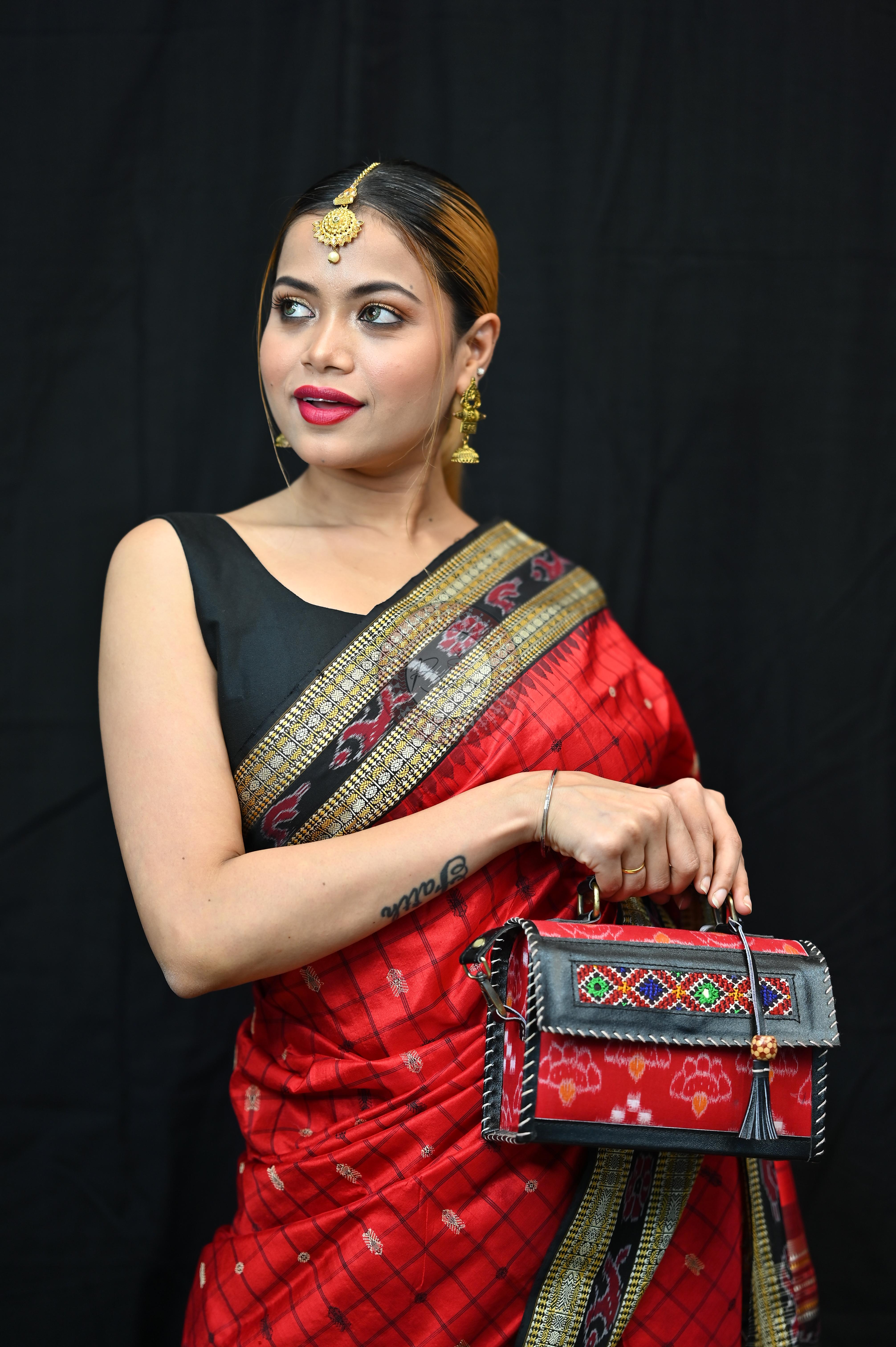 "Odisha Handloom Hazarbuti Bomkai Silk Saree with thousand buti motifs, intricate pallu design, and rich traditional craftsmanship"
