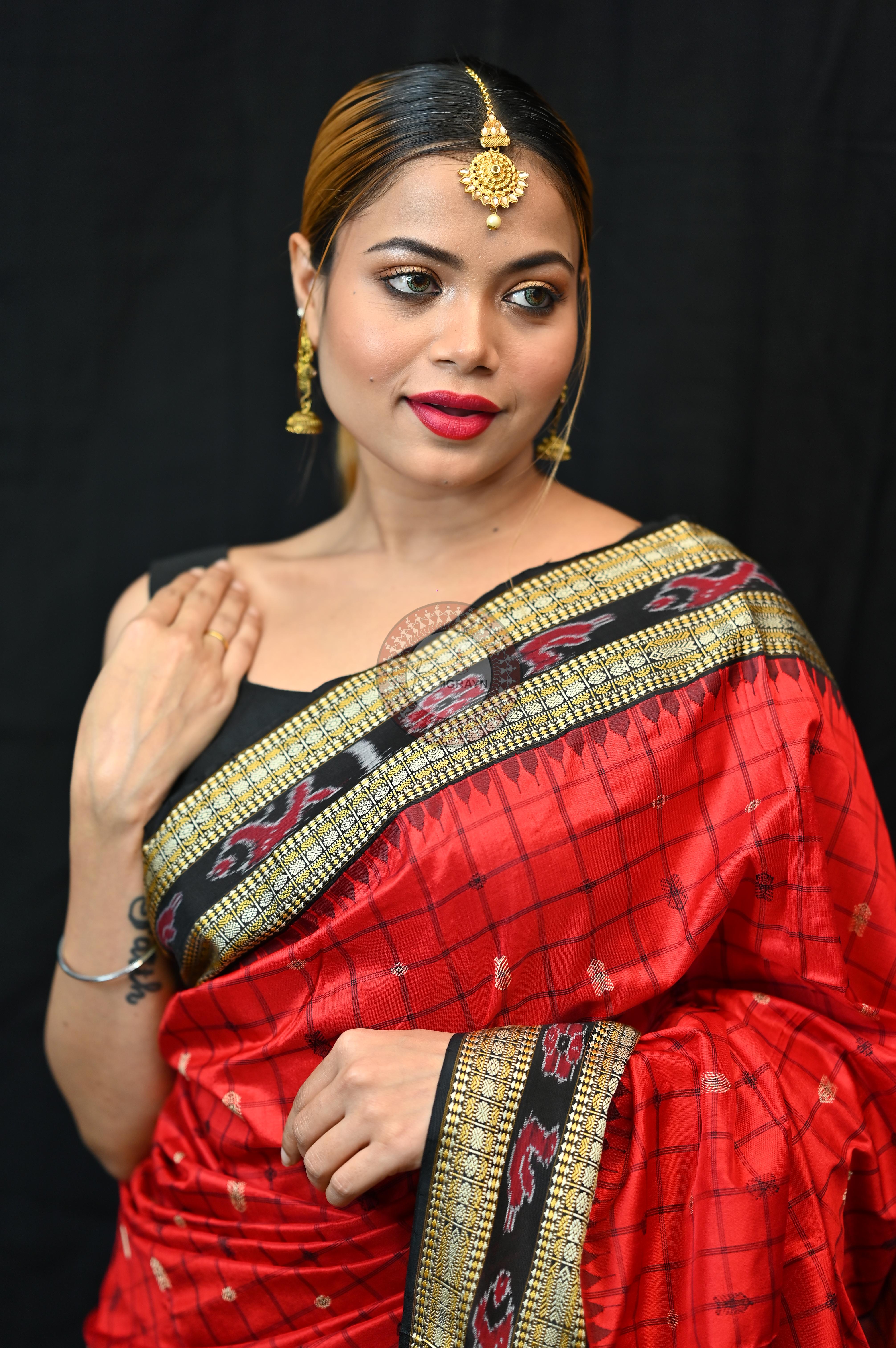 "Odisha Handloom Hazarbuti Bomkai Silk Saree with thousand buti motifs, intricate pallu design, and rich traditional craftsmanship"