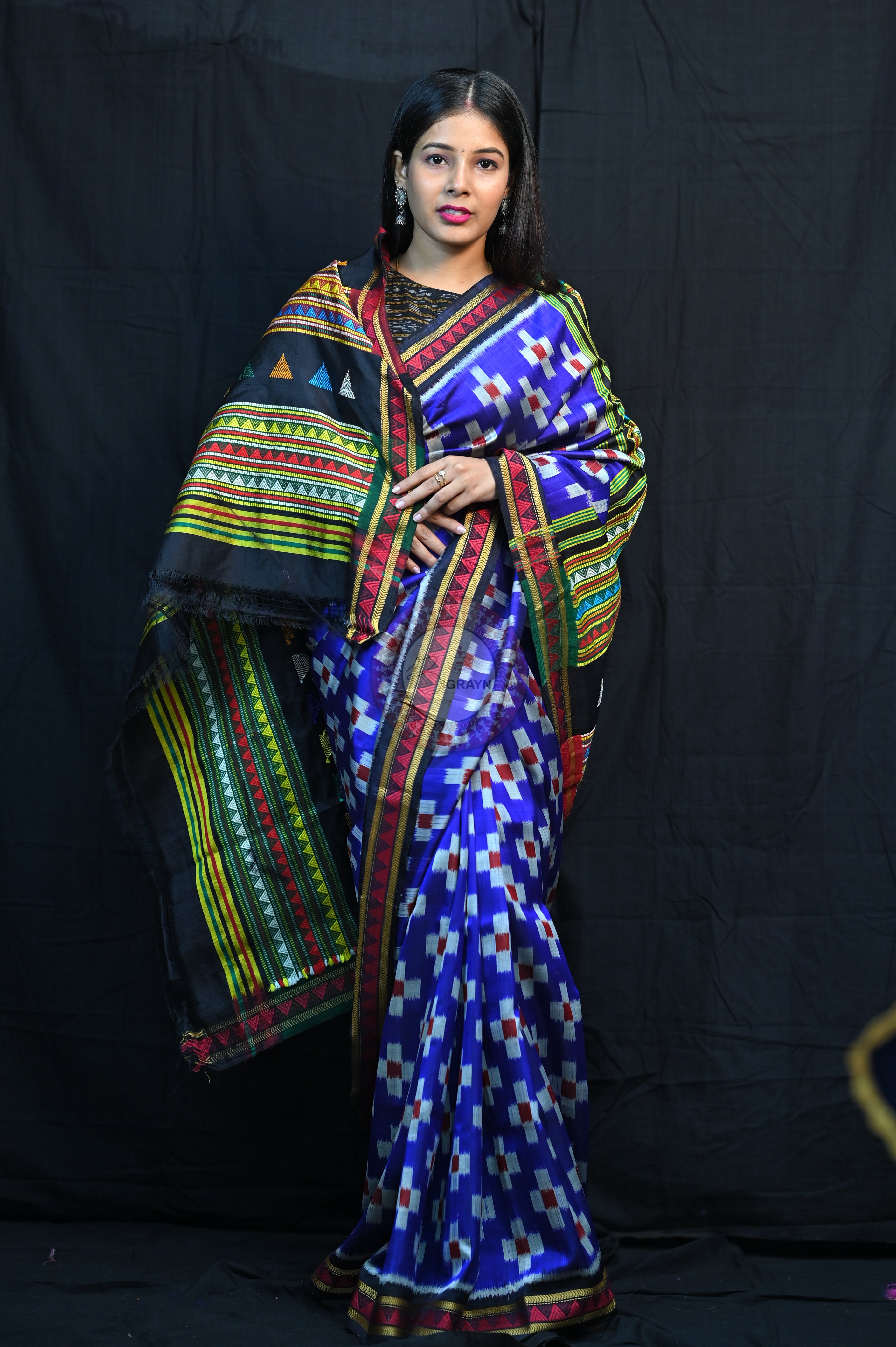 Blue Pasapali Dongria Fusion Mulberry Silk Saree