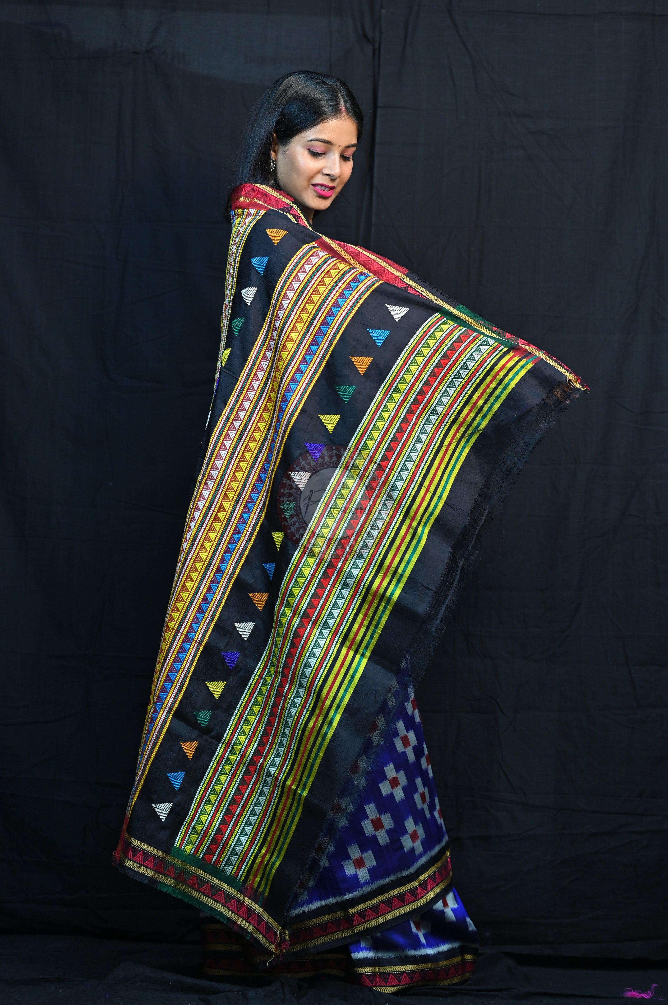 Blue Pasapali Dongria Fusion Mulberry Silk Saree