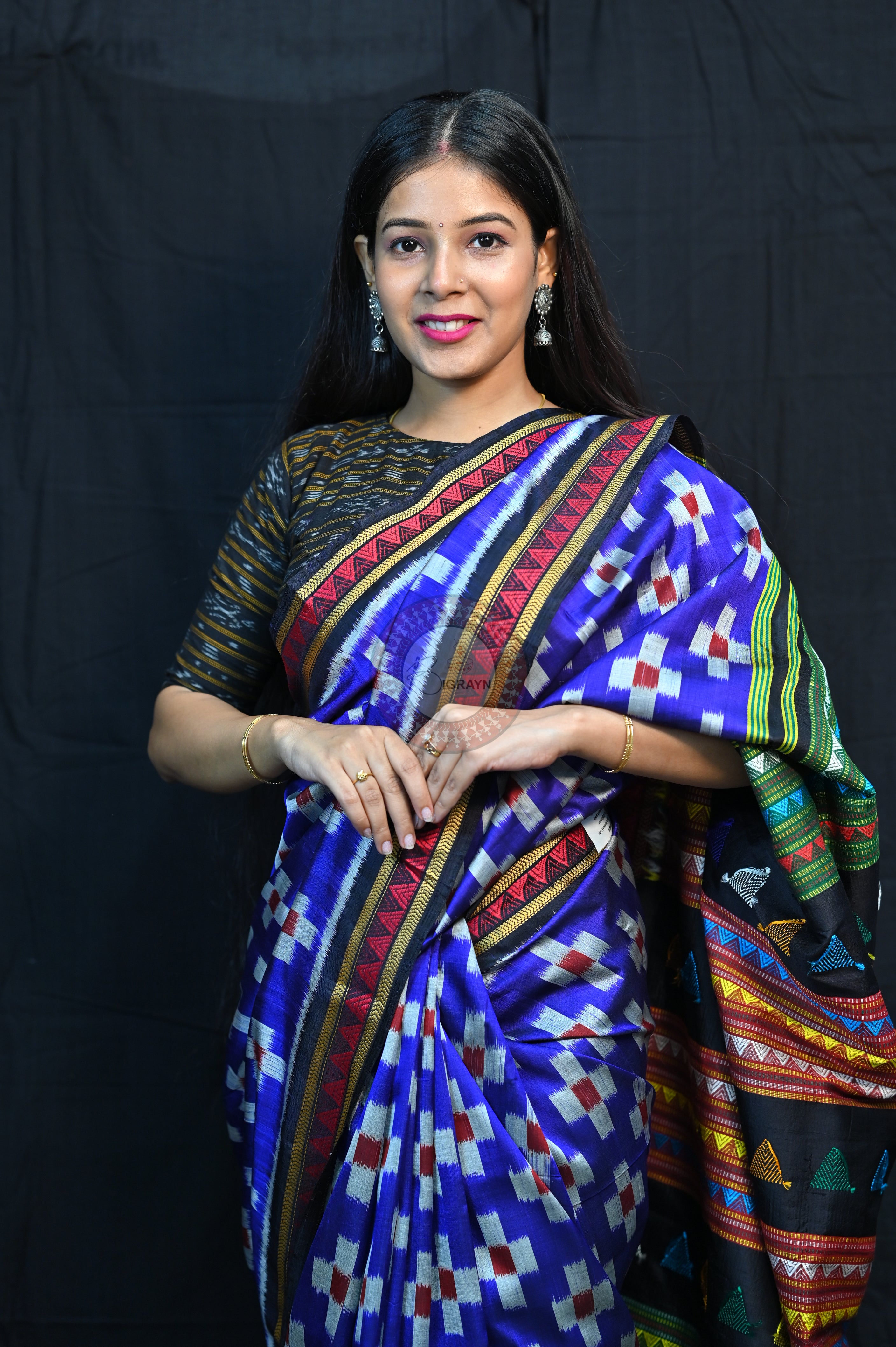 Blue Pasapali Dongria Fusion Mulberry Silk Saree