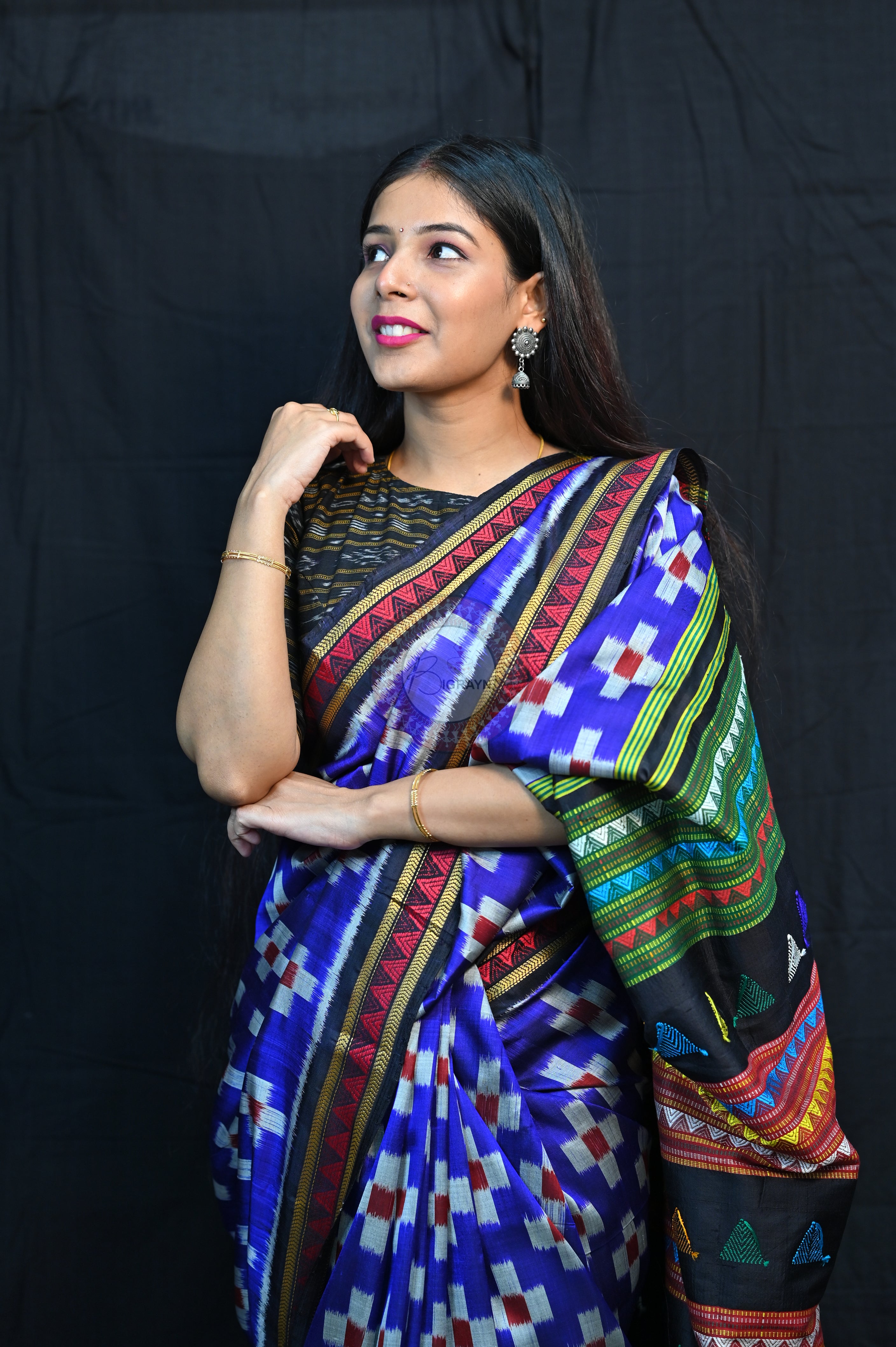 Blue Pasapali Dongria Fusion Mulberry Silk Saree