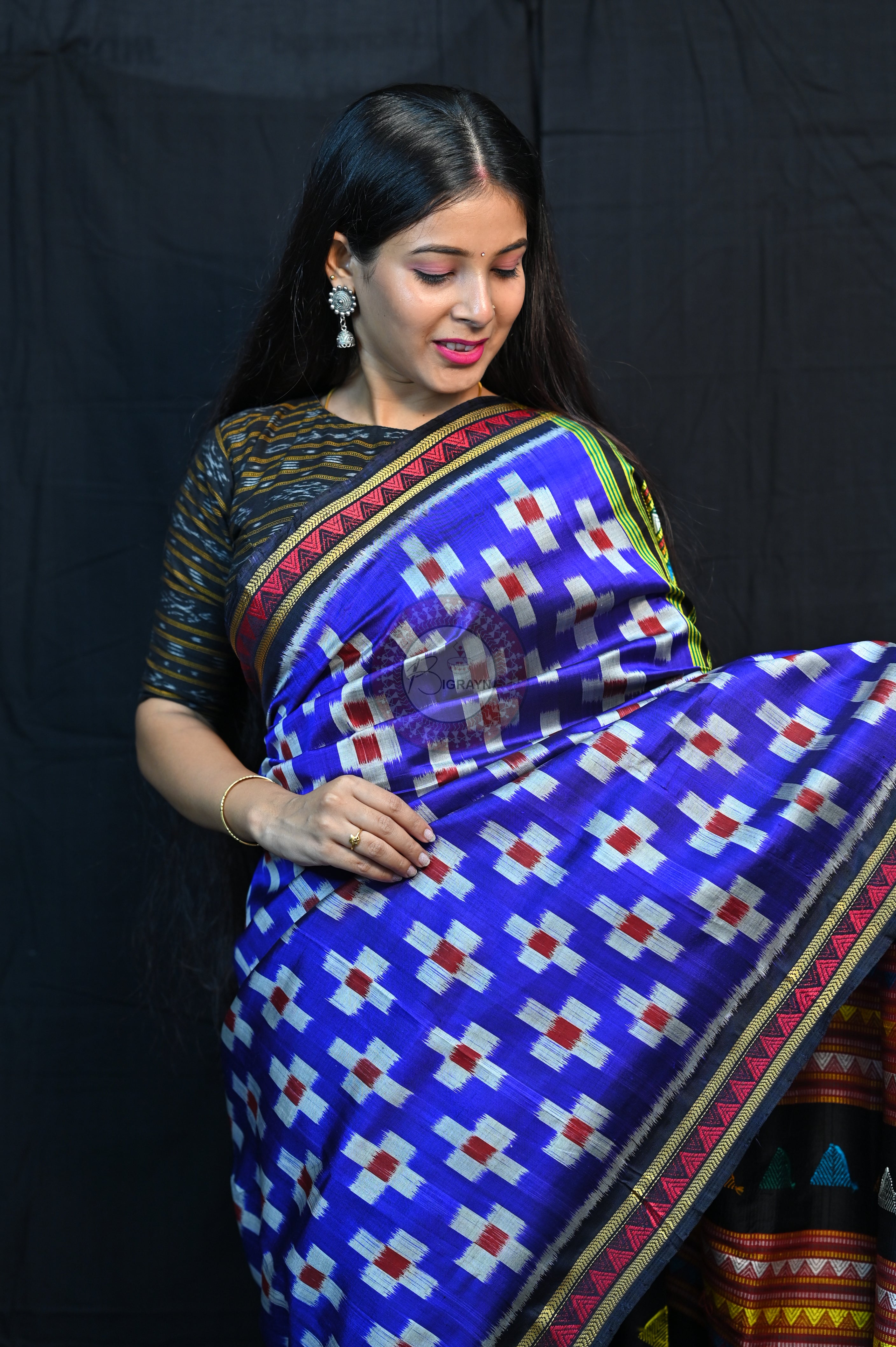 Blue Pasapali Dongria Fusion Mulberry Silk Saree
