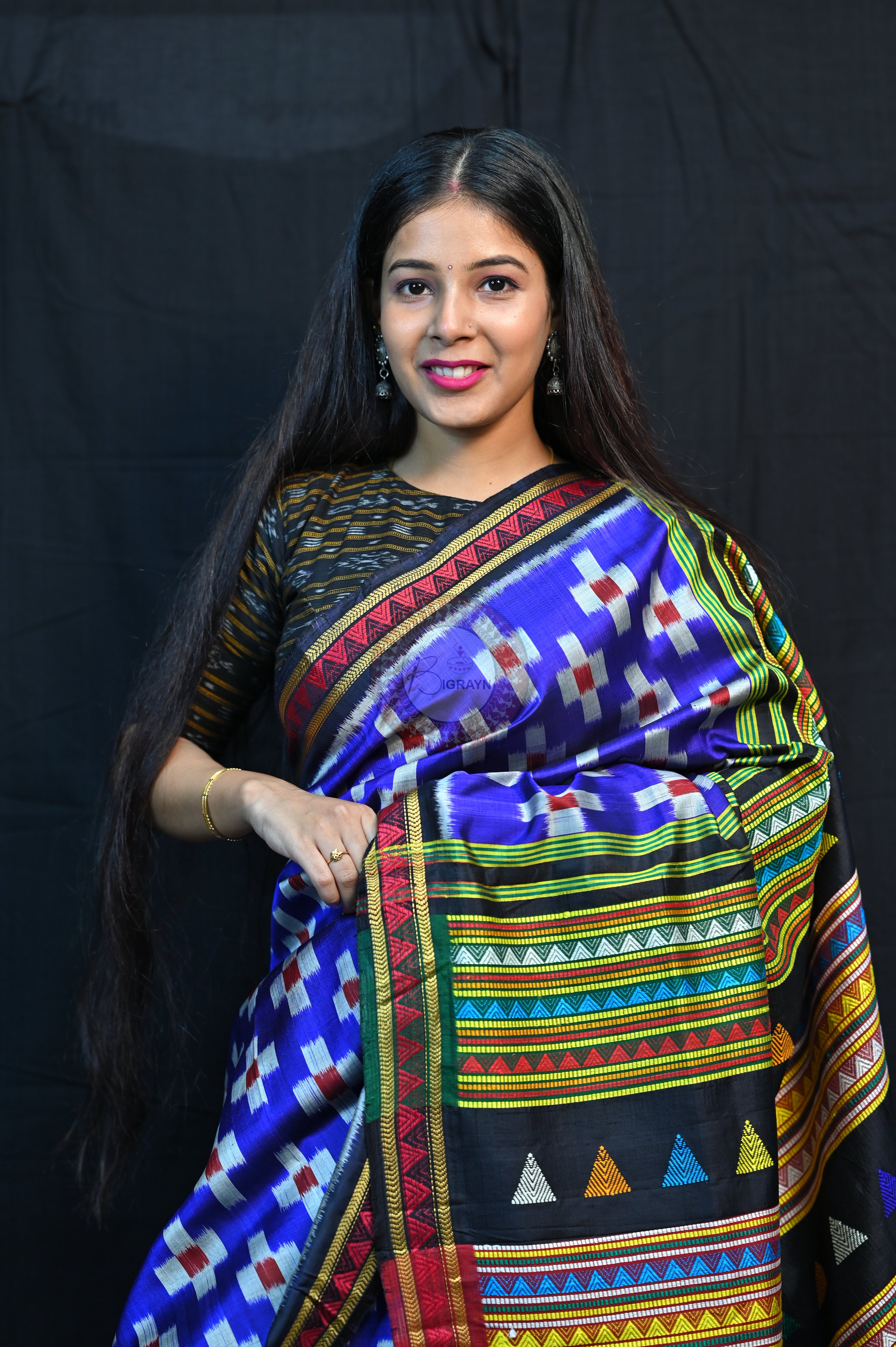 Blue Pasapali Dongria Fusion Mulberry Silk Saree