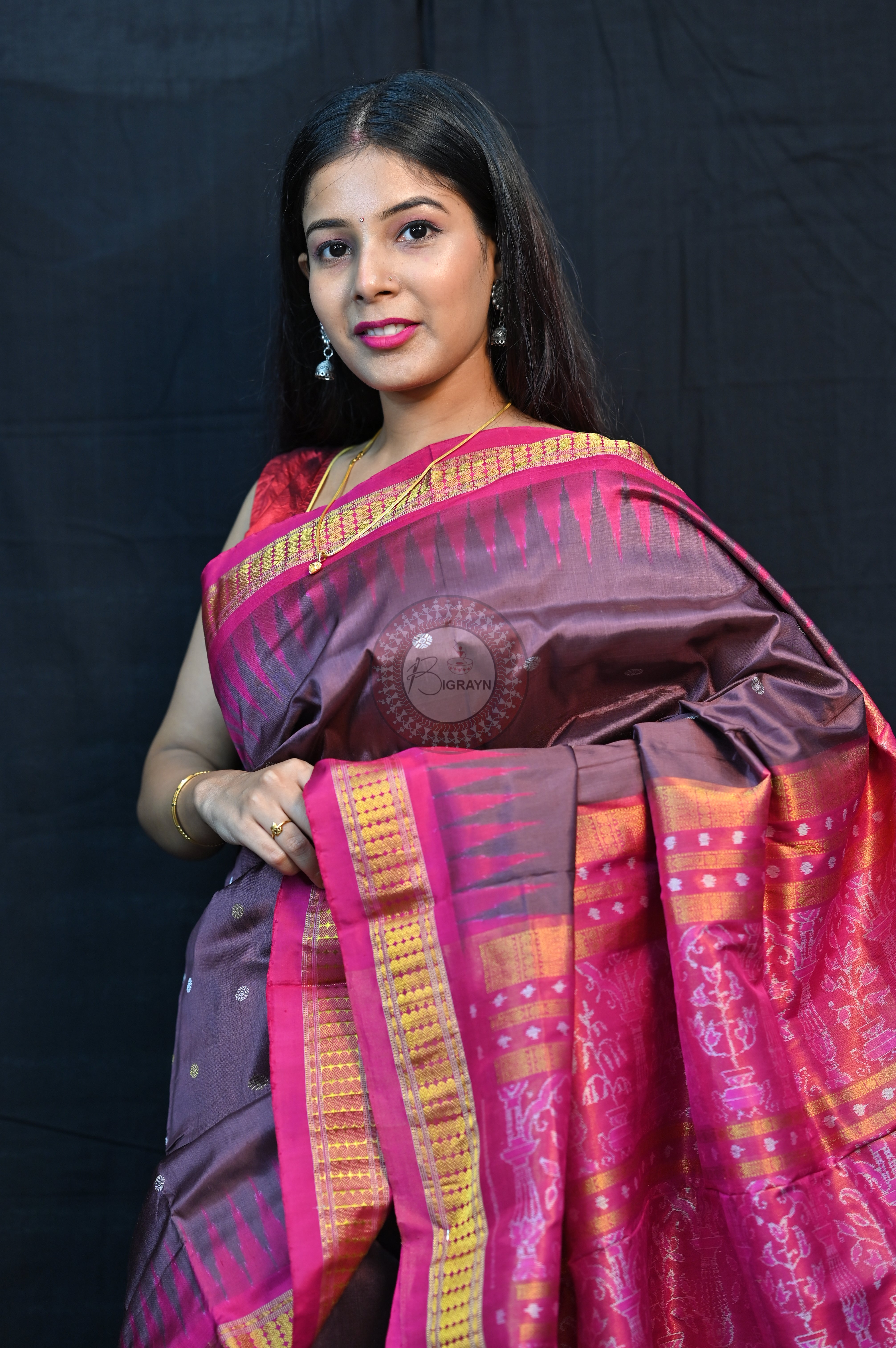 "Odisha Handloom Tissue Silk Saree with shimmering texture, elegant zari border, and lightweight drape, handcrafted by artisans"