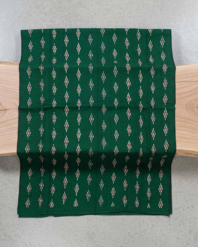 Green Pasapali Flower Design Nuapatna Fabrics