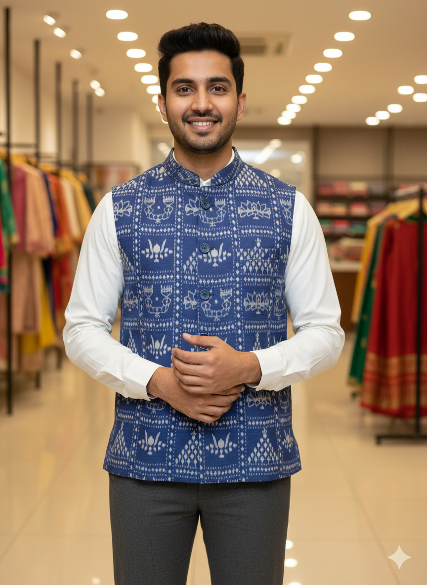Blue Laxmi Pada Jhoti Men’s Jacket