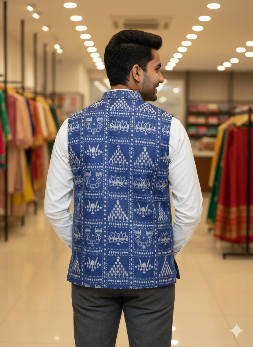 Blue Laxmi Pada Jhoti Men’s Jacket