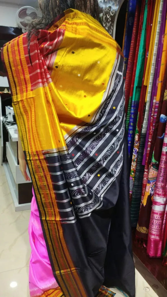Pink Kathiphera Khandua Silk Saree