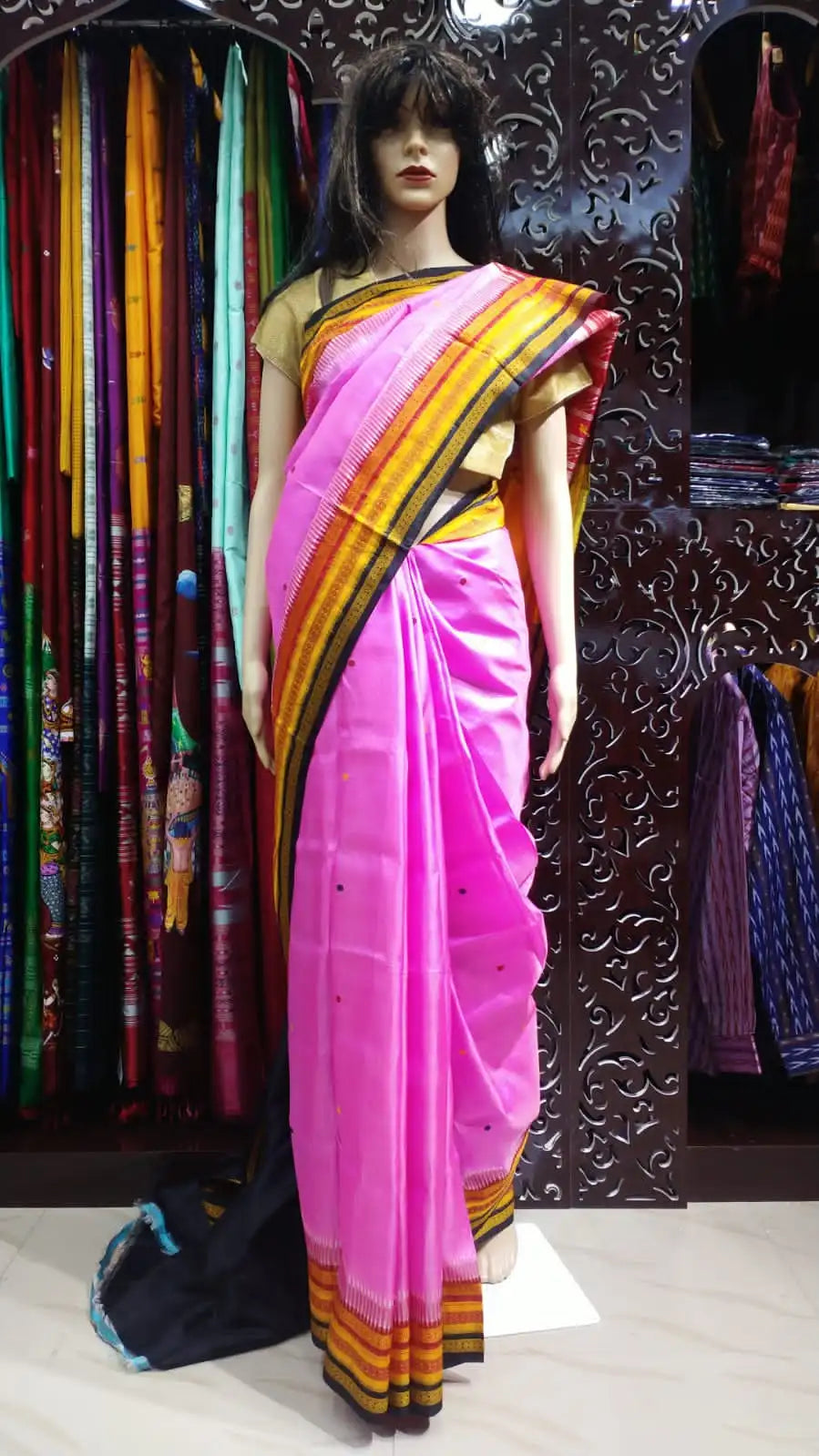 Pink Kathiphera Khandua Silk Saree