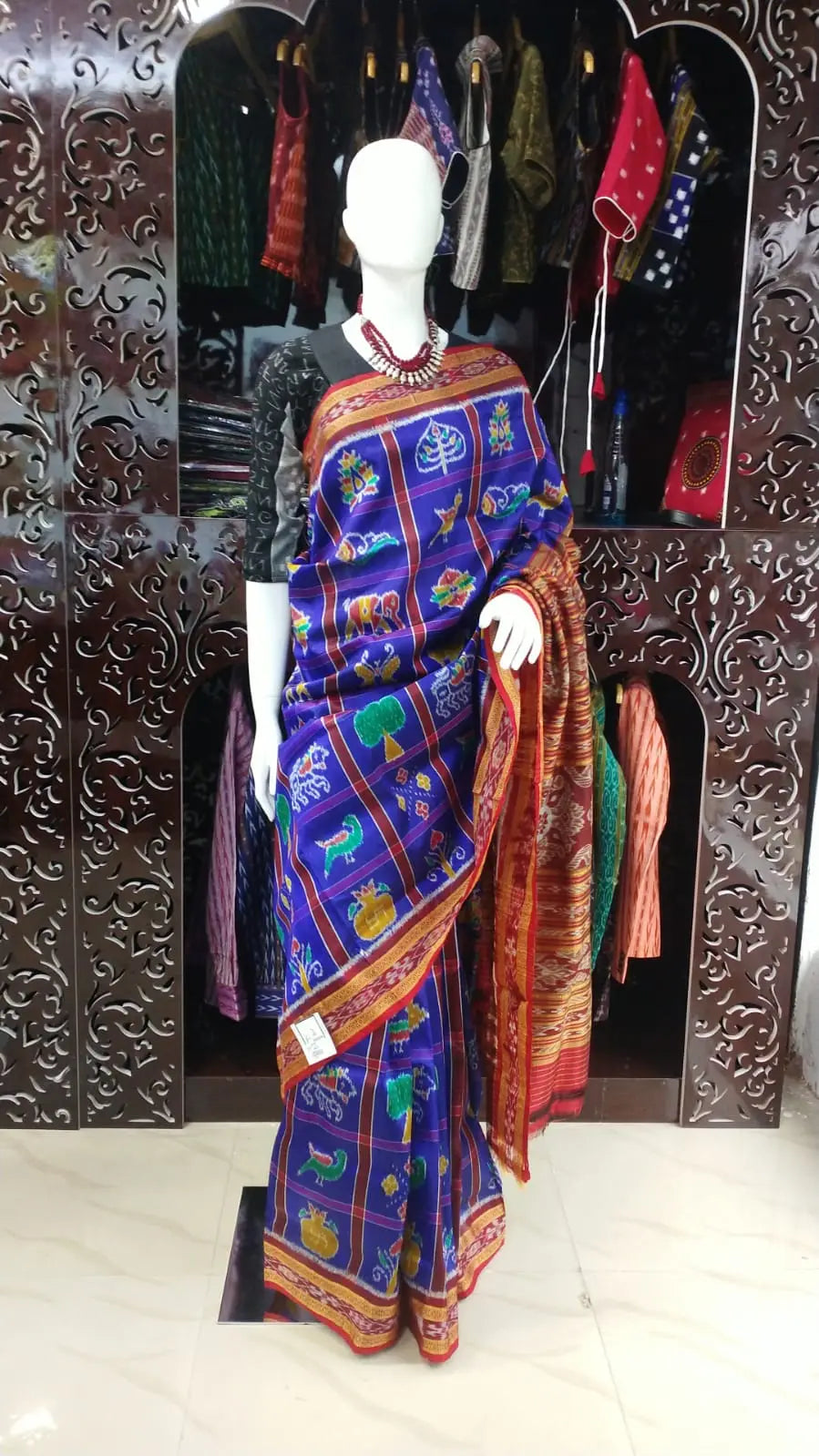 Blue Nabakothi Khandua Silk Saree