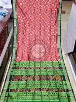 Maroon Green Tribal Mulberry Silk Saree