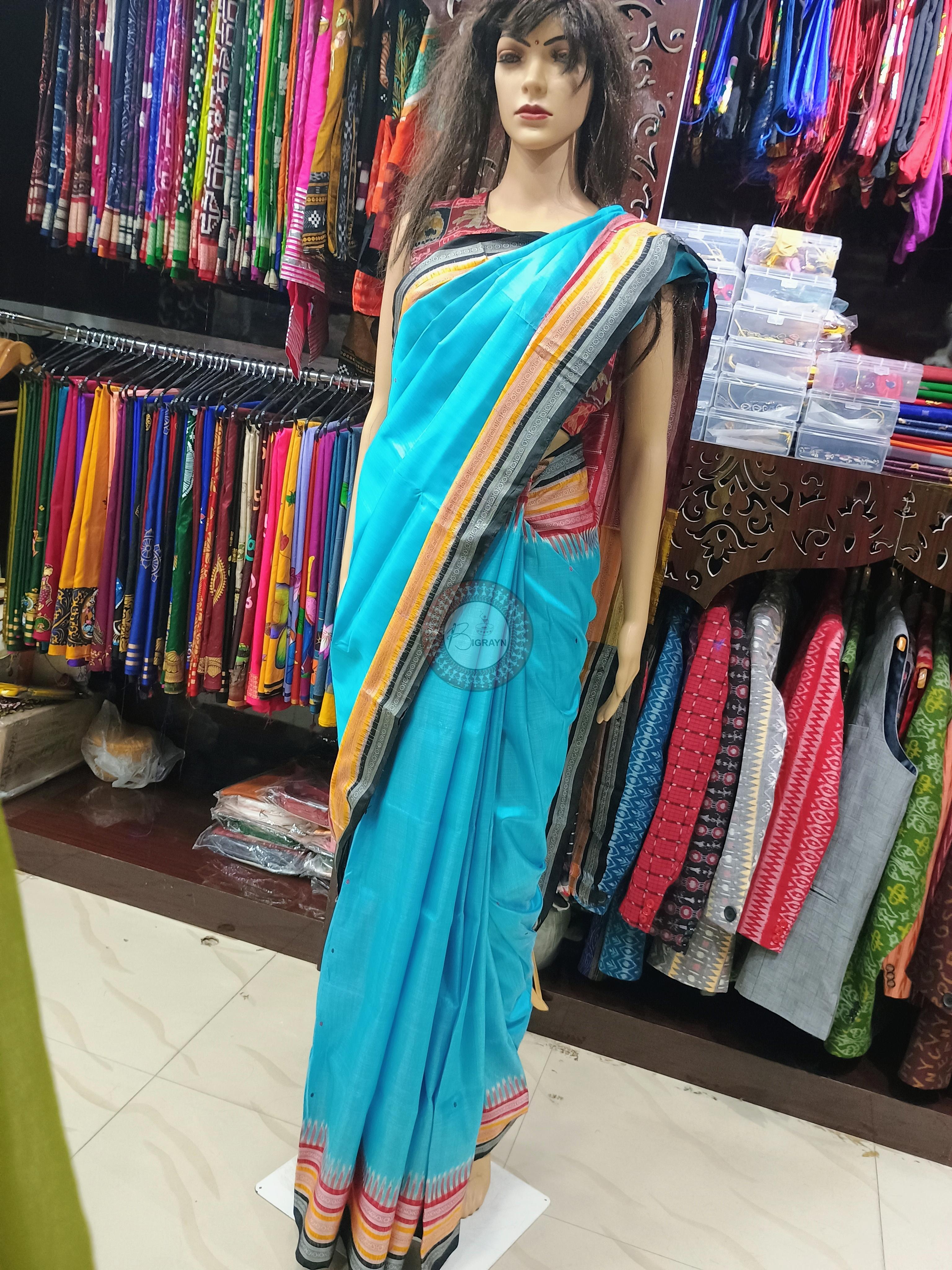 Copper Sulphate Black Kathifera Khandua Silk Saree