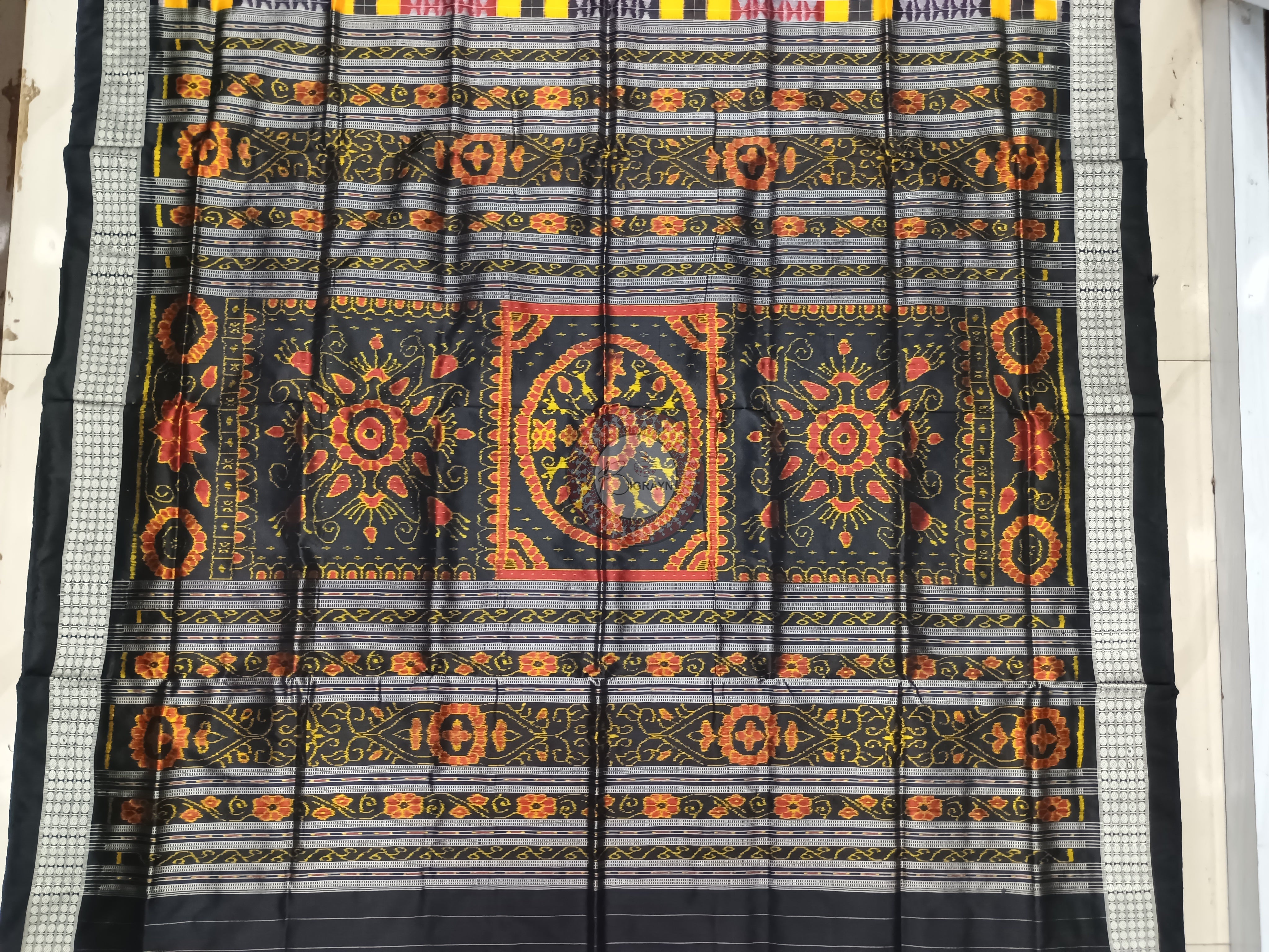 Multi Black Utkal Laxmi Sambalpuri Silk Saree