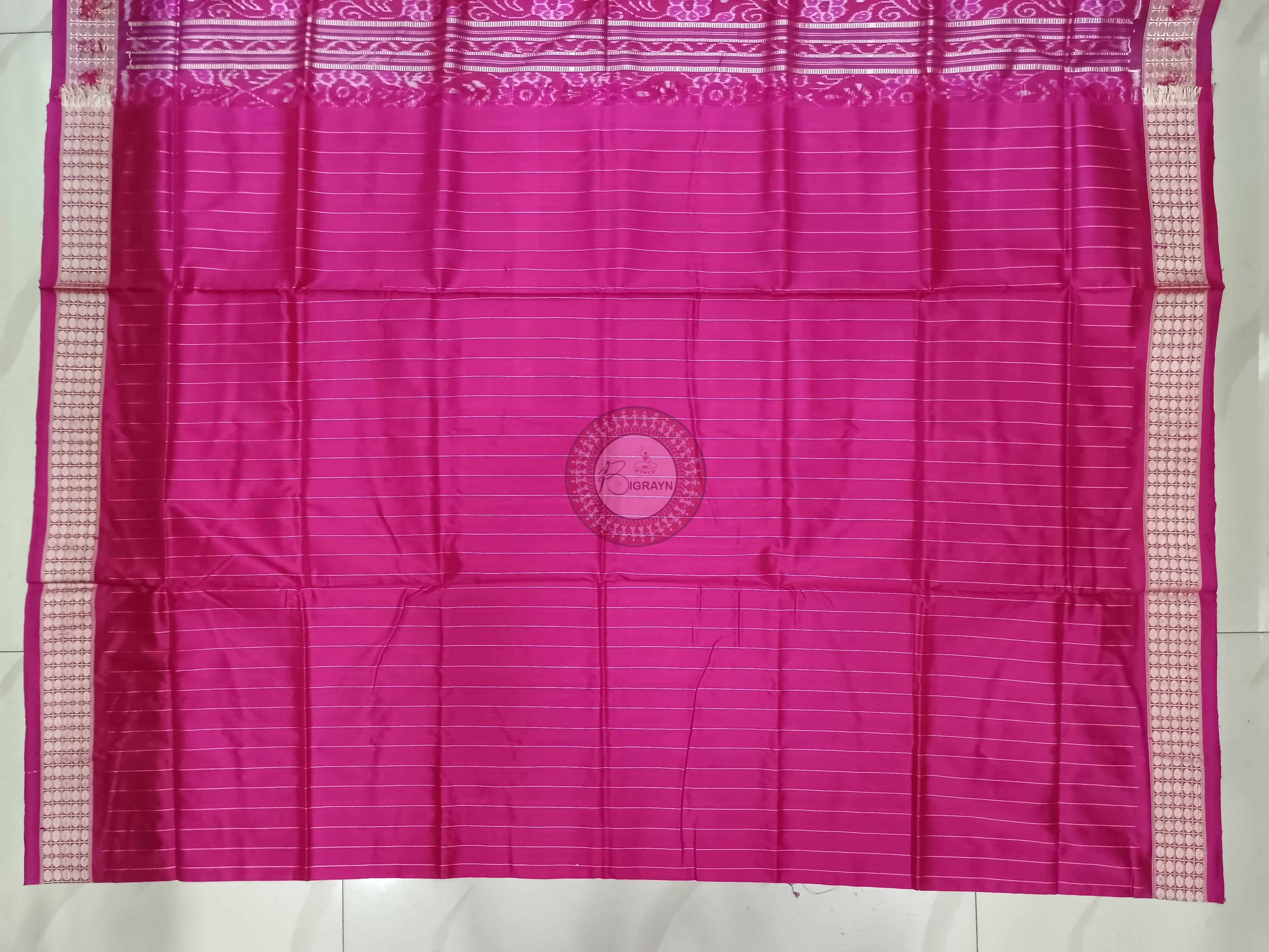 Blue Pink Pasapali Sambalpuri Silk Saree