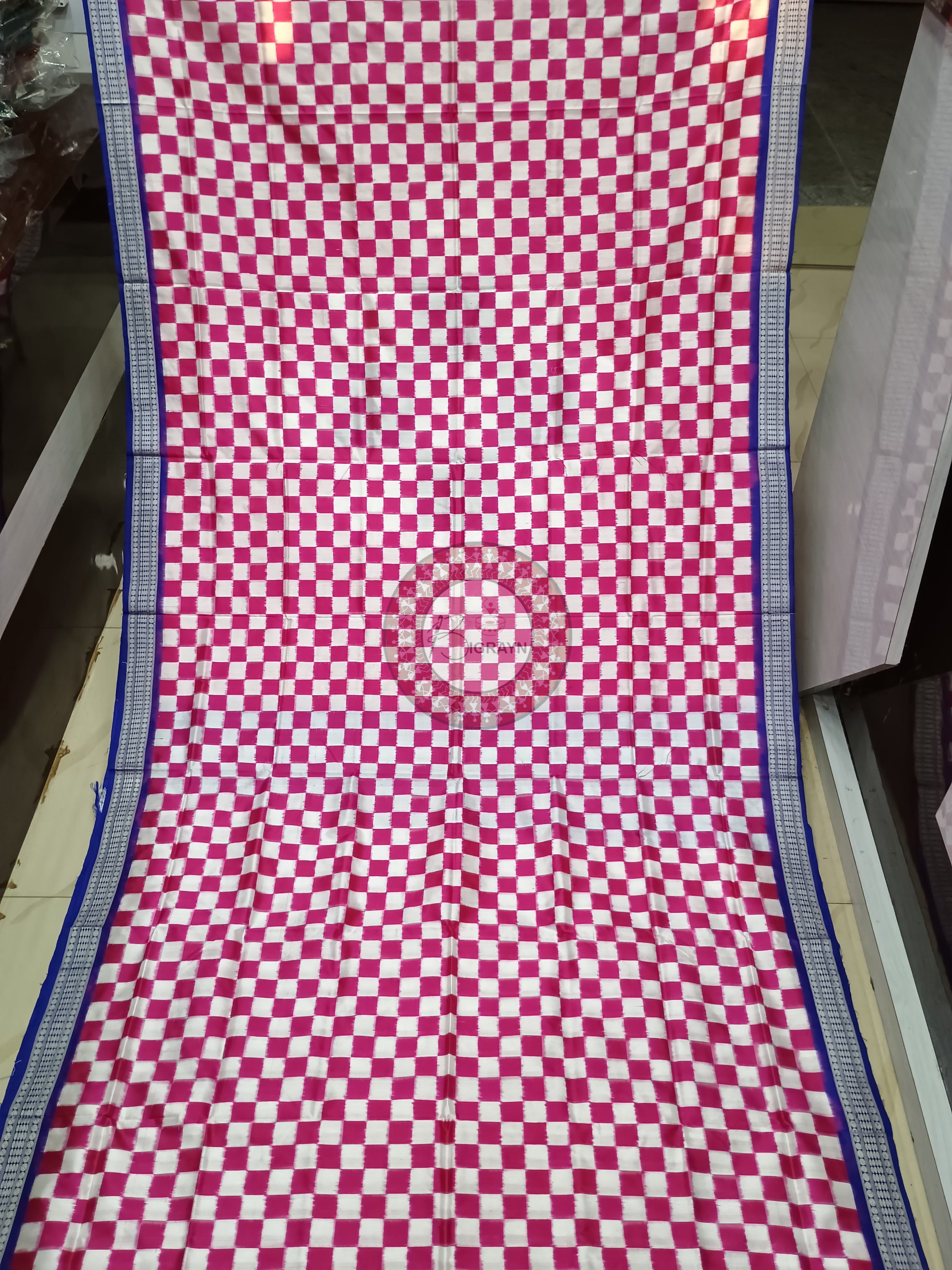 Magenta Blue Pasapali Sambalpuri Silk Saree