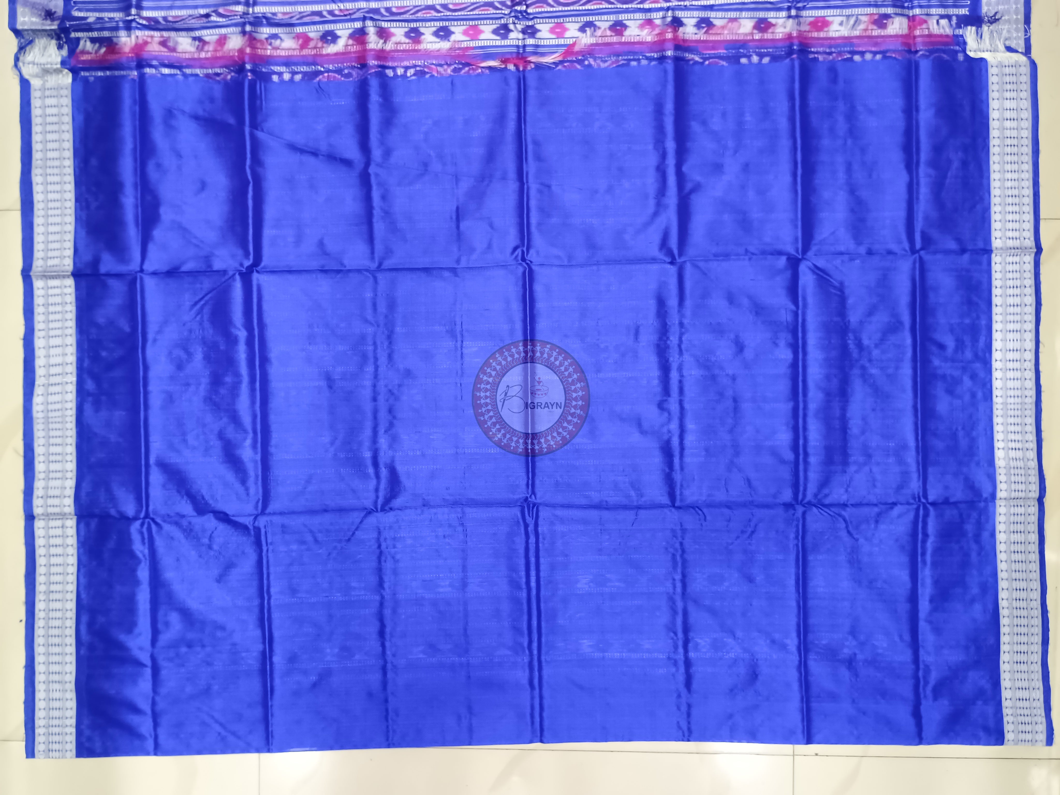 Magenta Blue Pasapali Sambalpuri Silk Saree