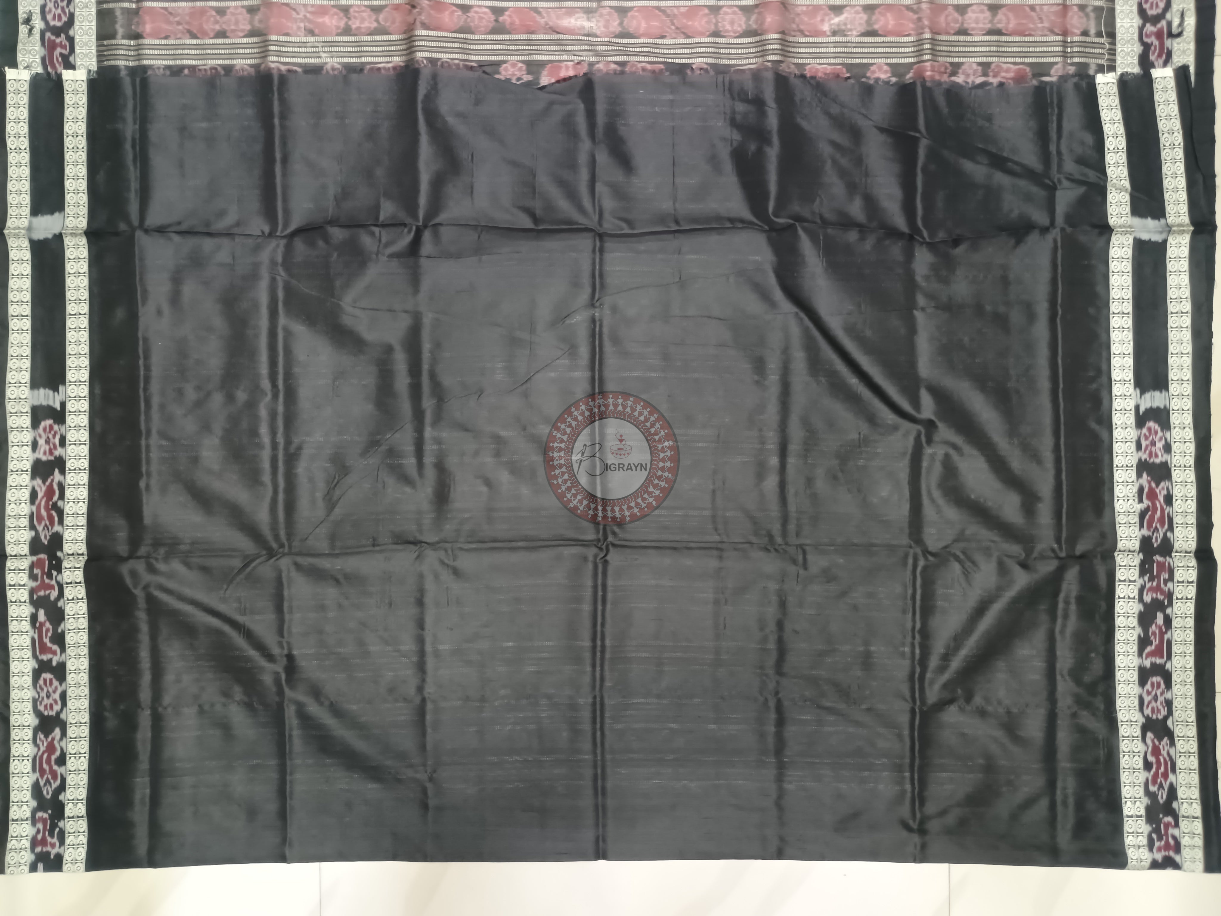 Purple Black Pasapali Sambalpuri Silk Saree