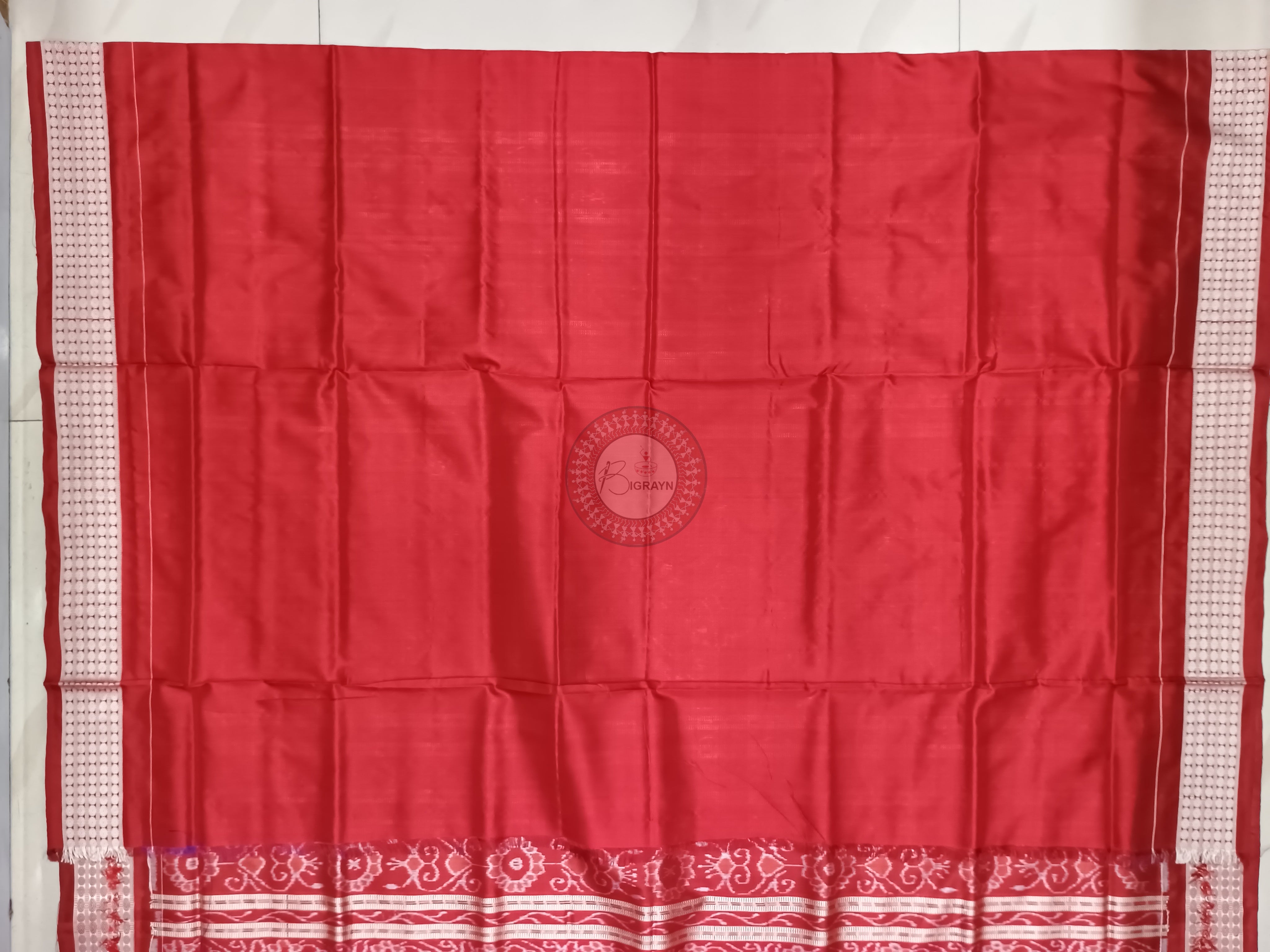 Purple Maroon Peacock And Dancer Odisha Handloom Sambalpuri Silk Saree
