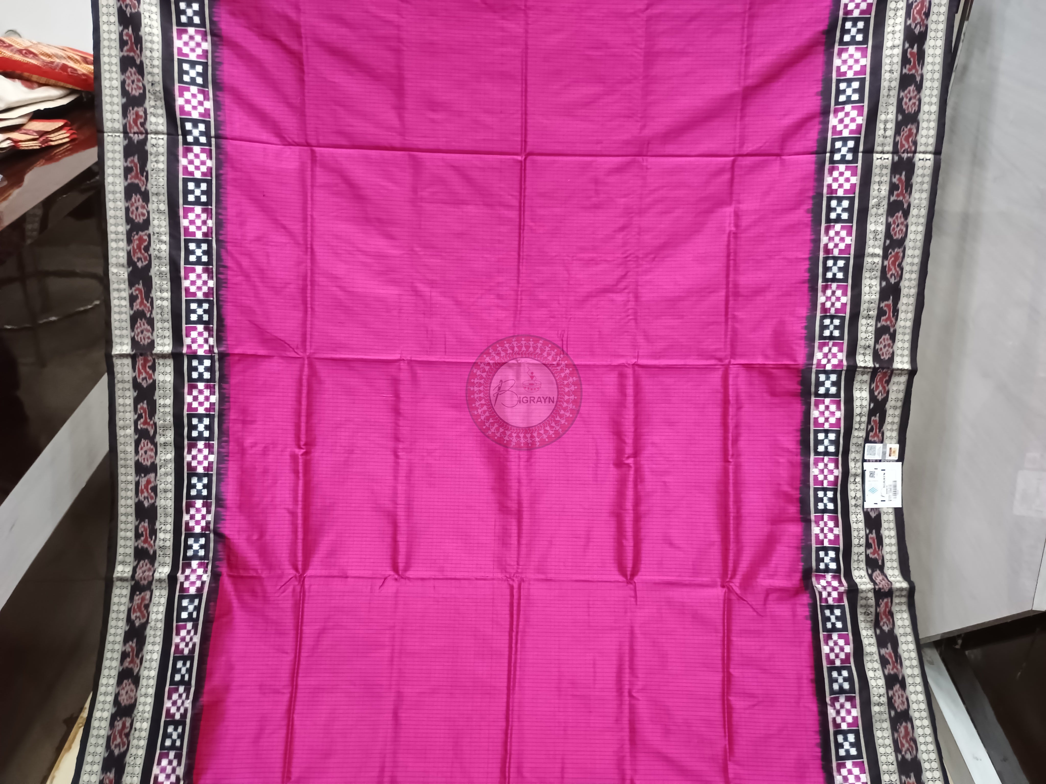 Pink Black Sachipar Odisha Handloom Sambalpuri Silk Saree