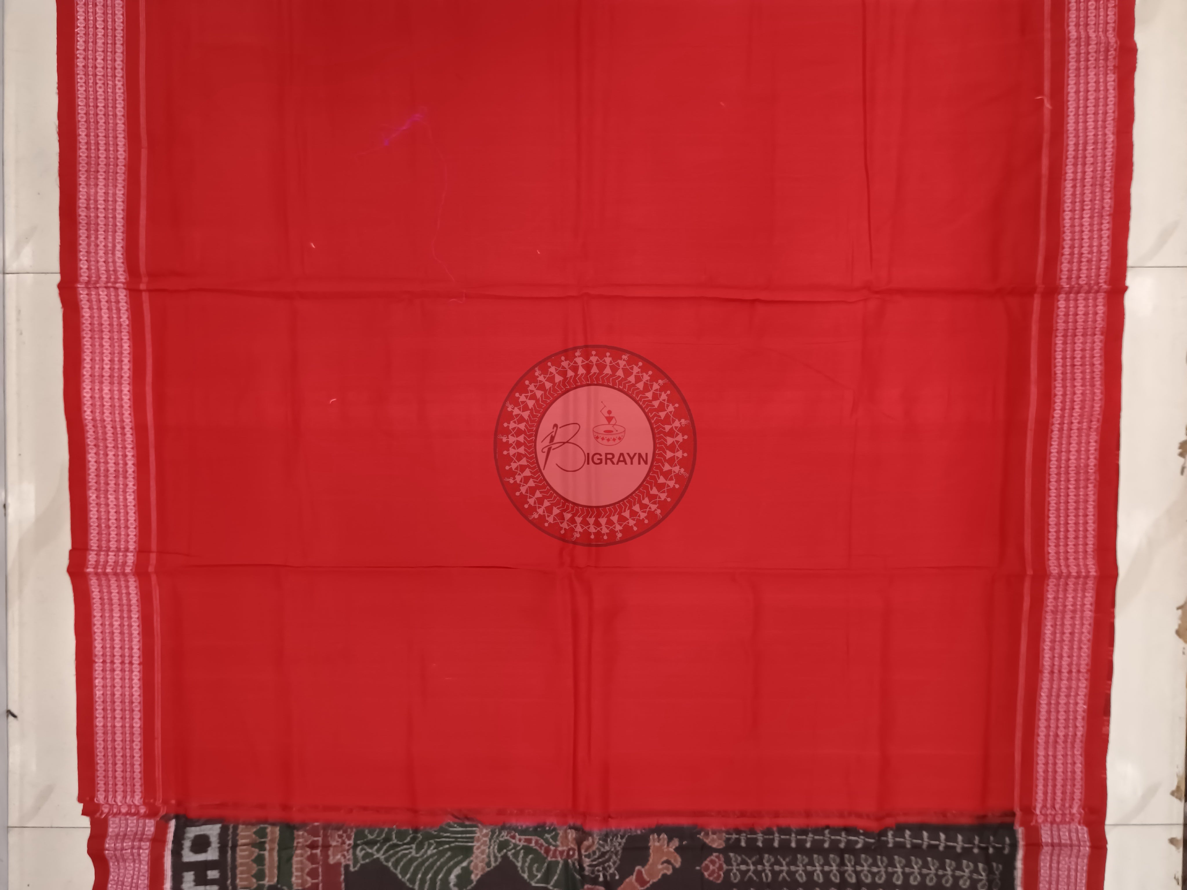 Coffe Red Odissi Dancer Sambalpuri Cotton Saree