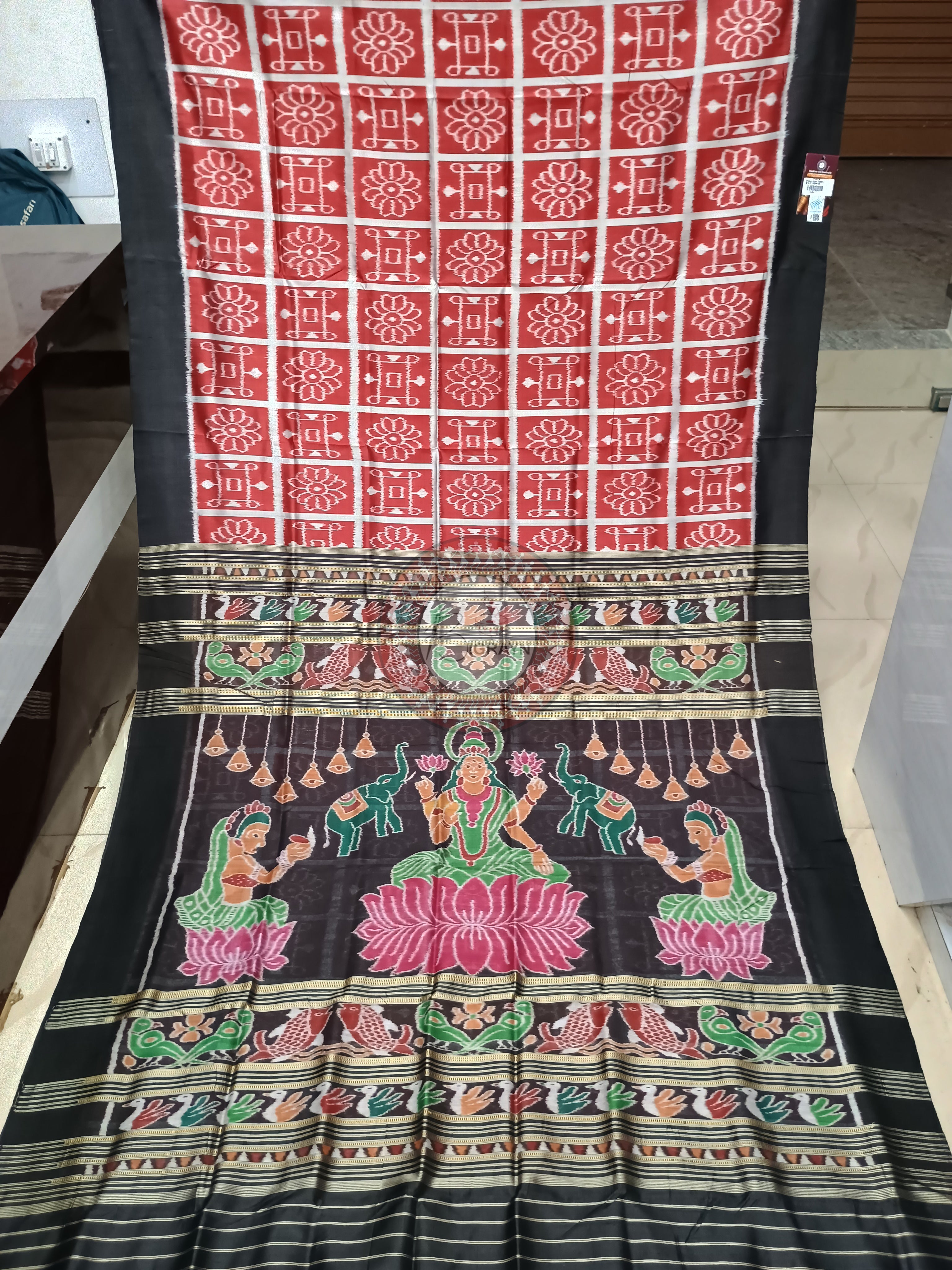 Maroon Black Subhalabha Design Mulberry Silk Saree