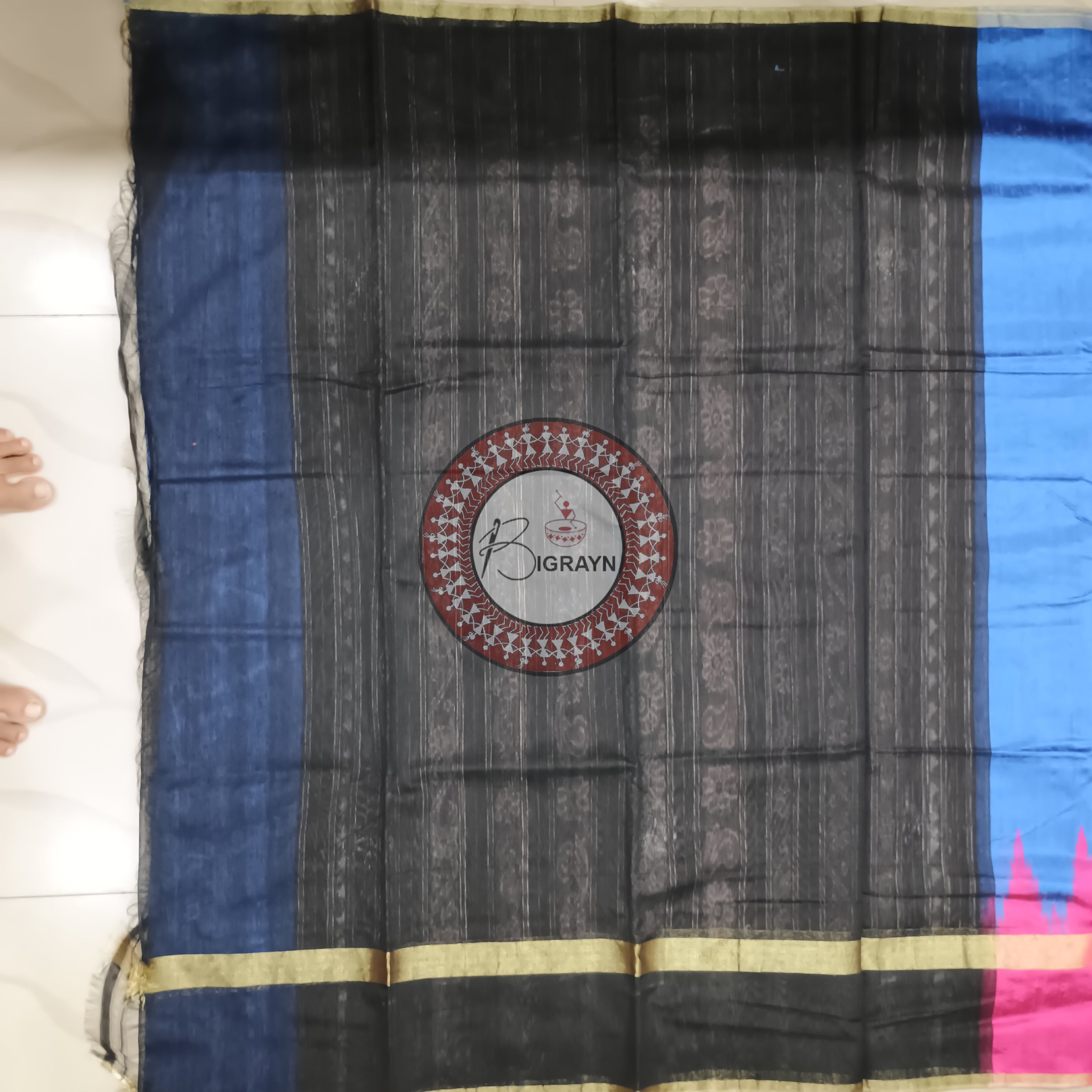Royal Blue Gopalpur Tussar Silk Saree