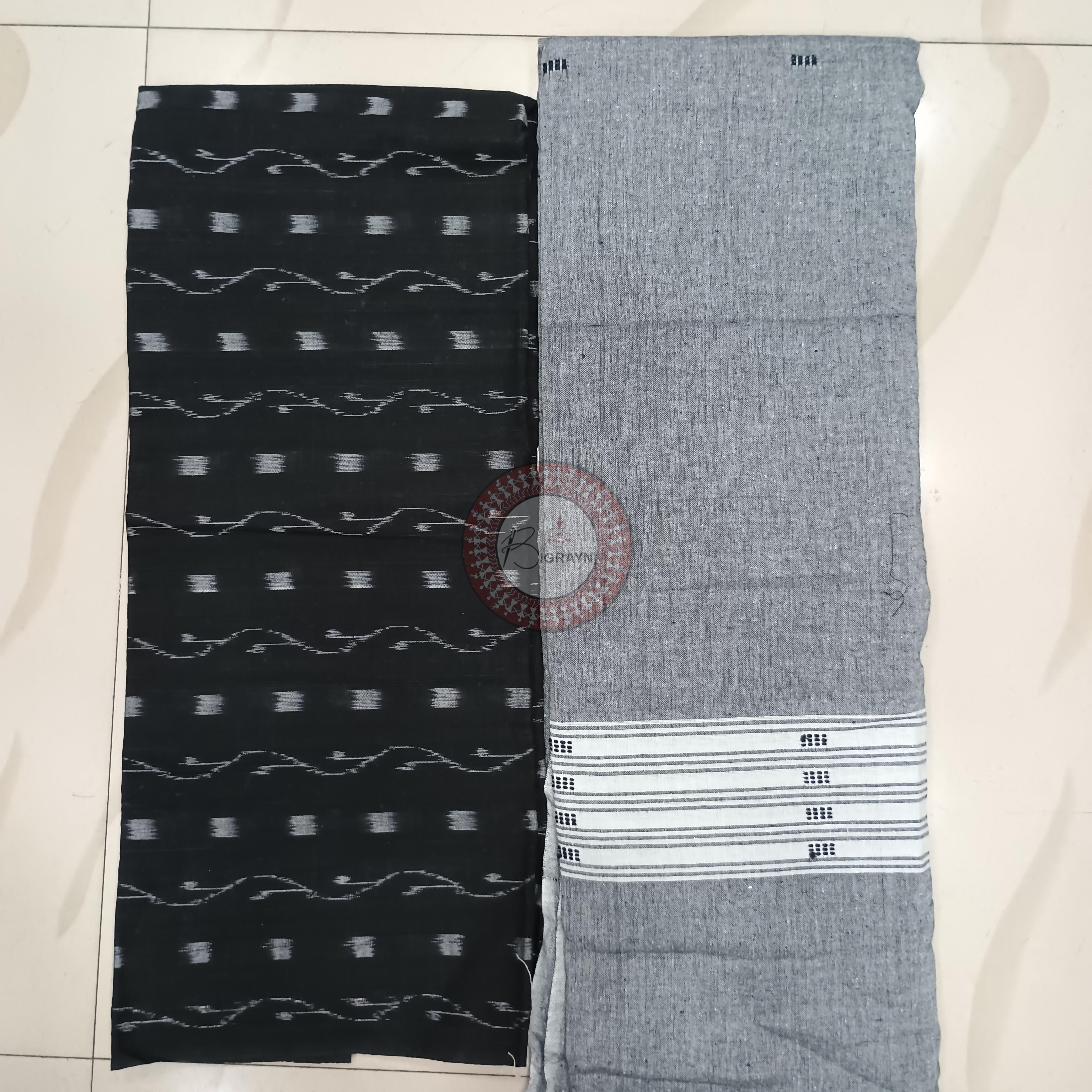 Black Grey Lata Design Dress Set