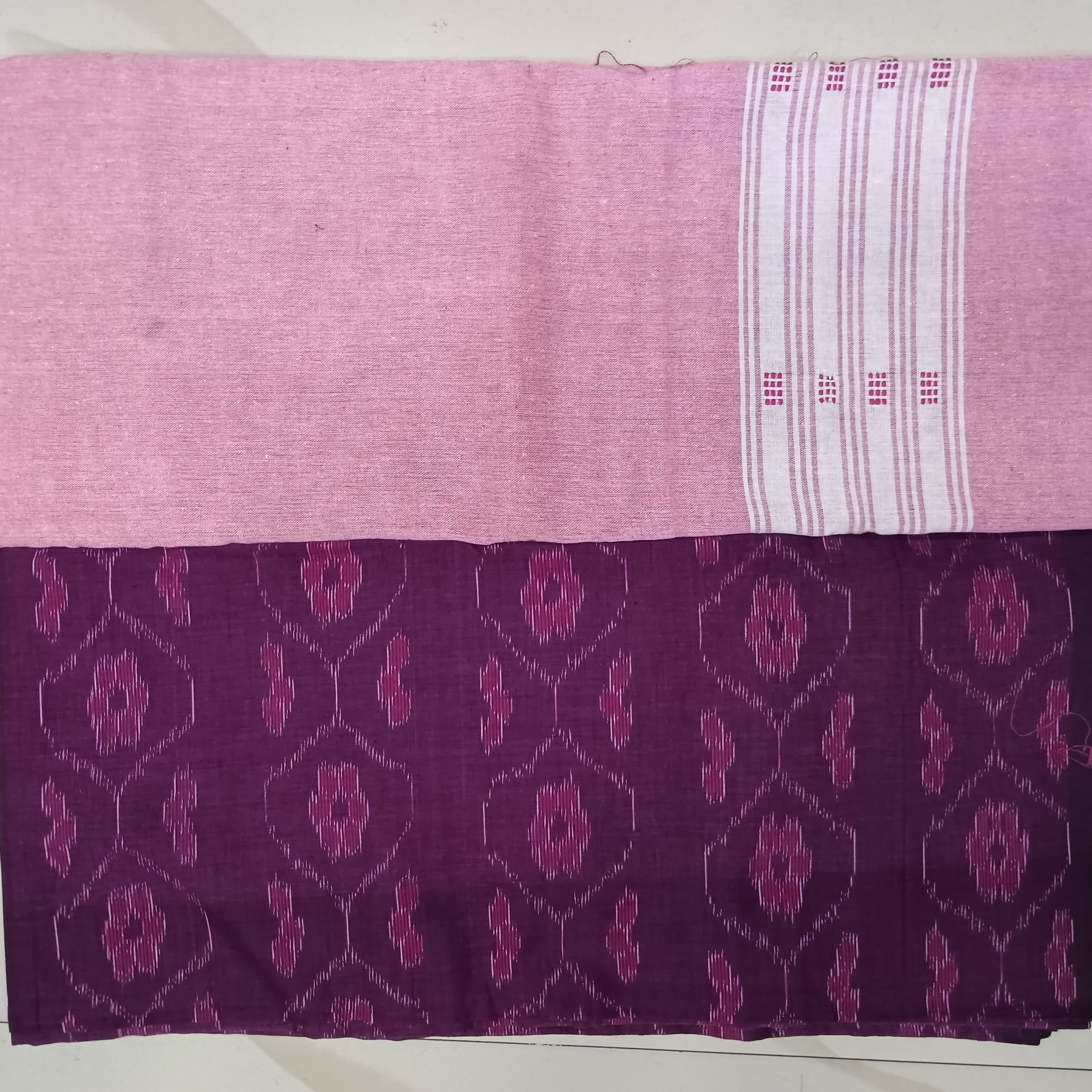 Purple Peach Ikat Dress Set