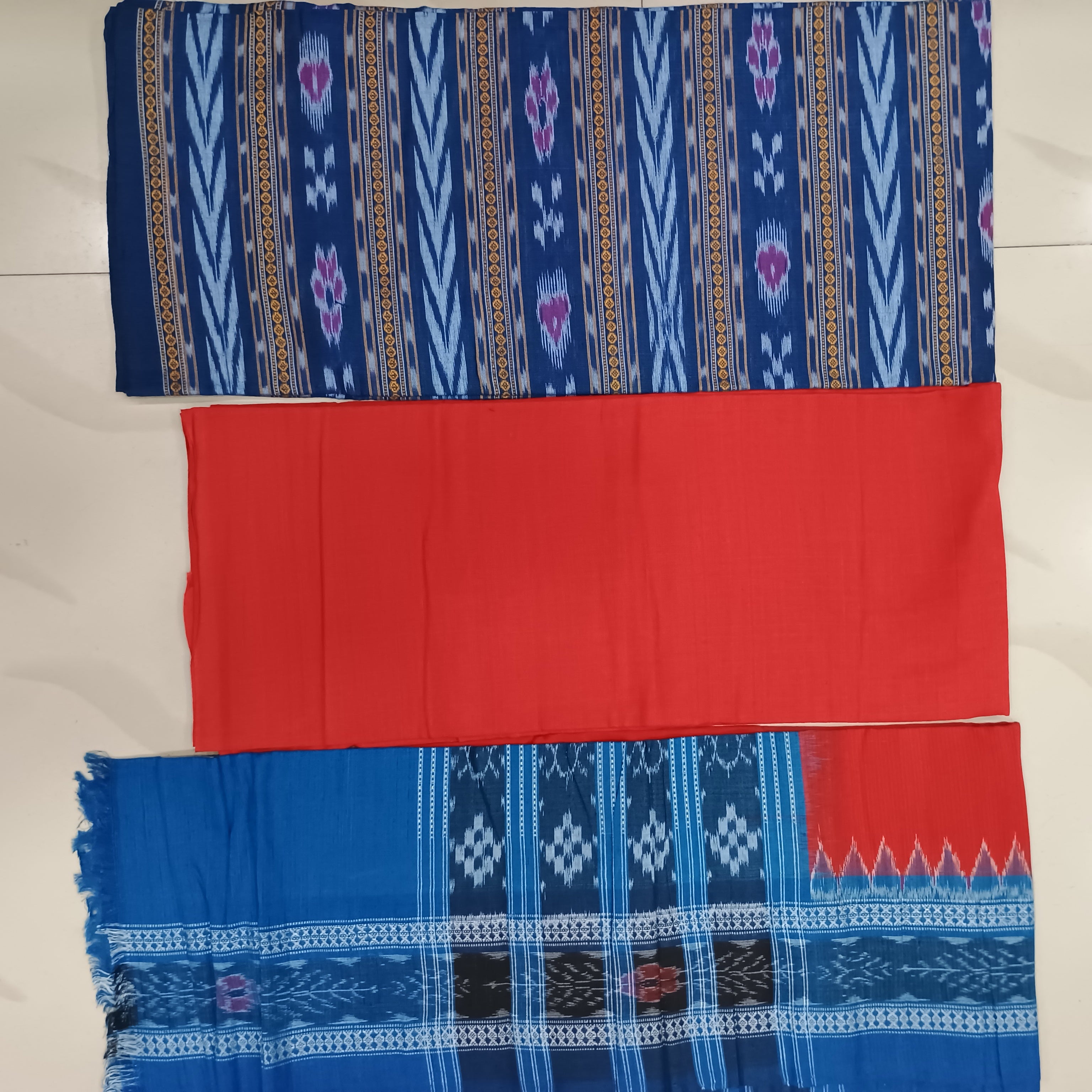 Teal Blue Red Arrow And Flower Design Dress Set