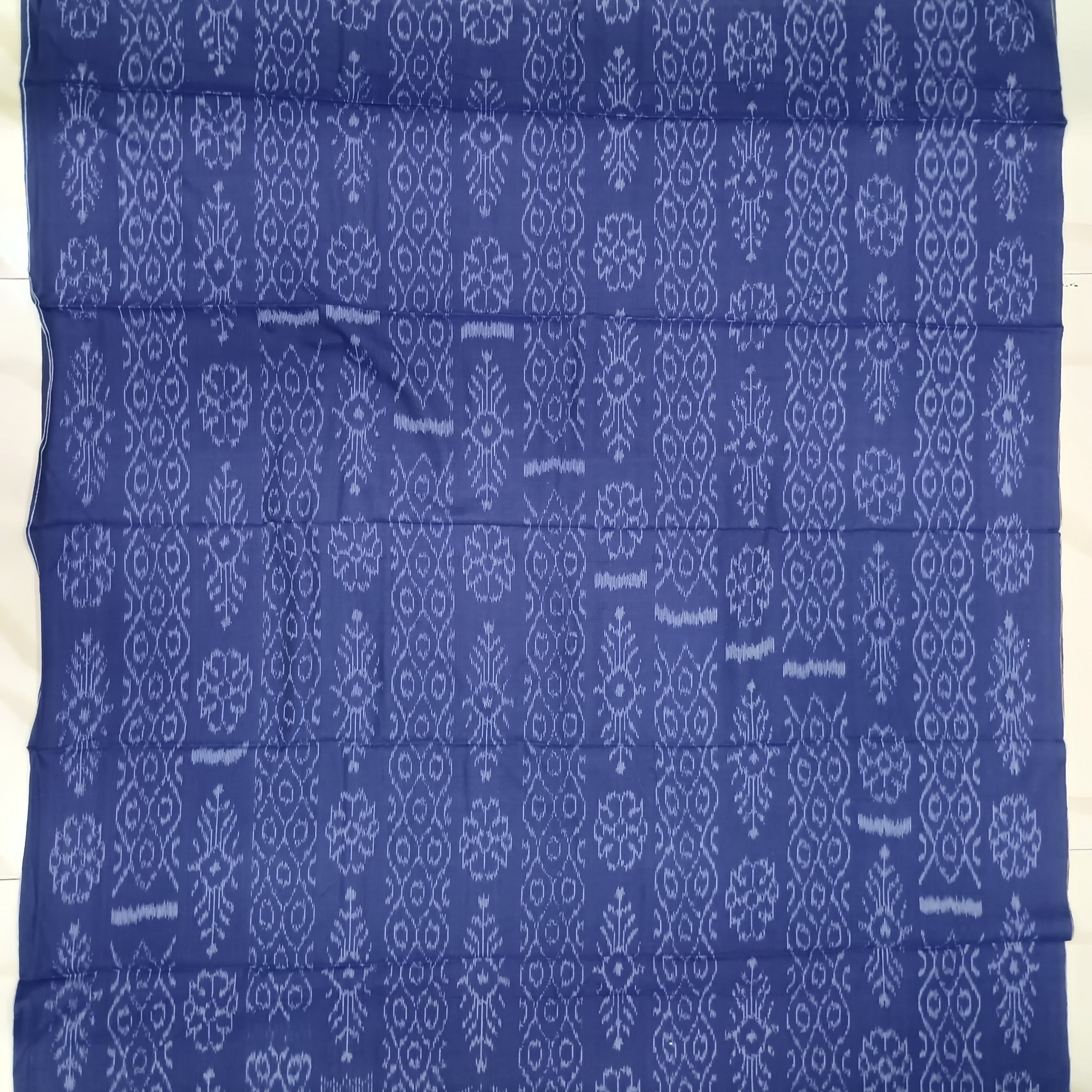 Navy Blue Light Blue Ikat Flower Design Dress Set
