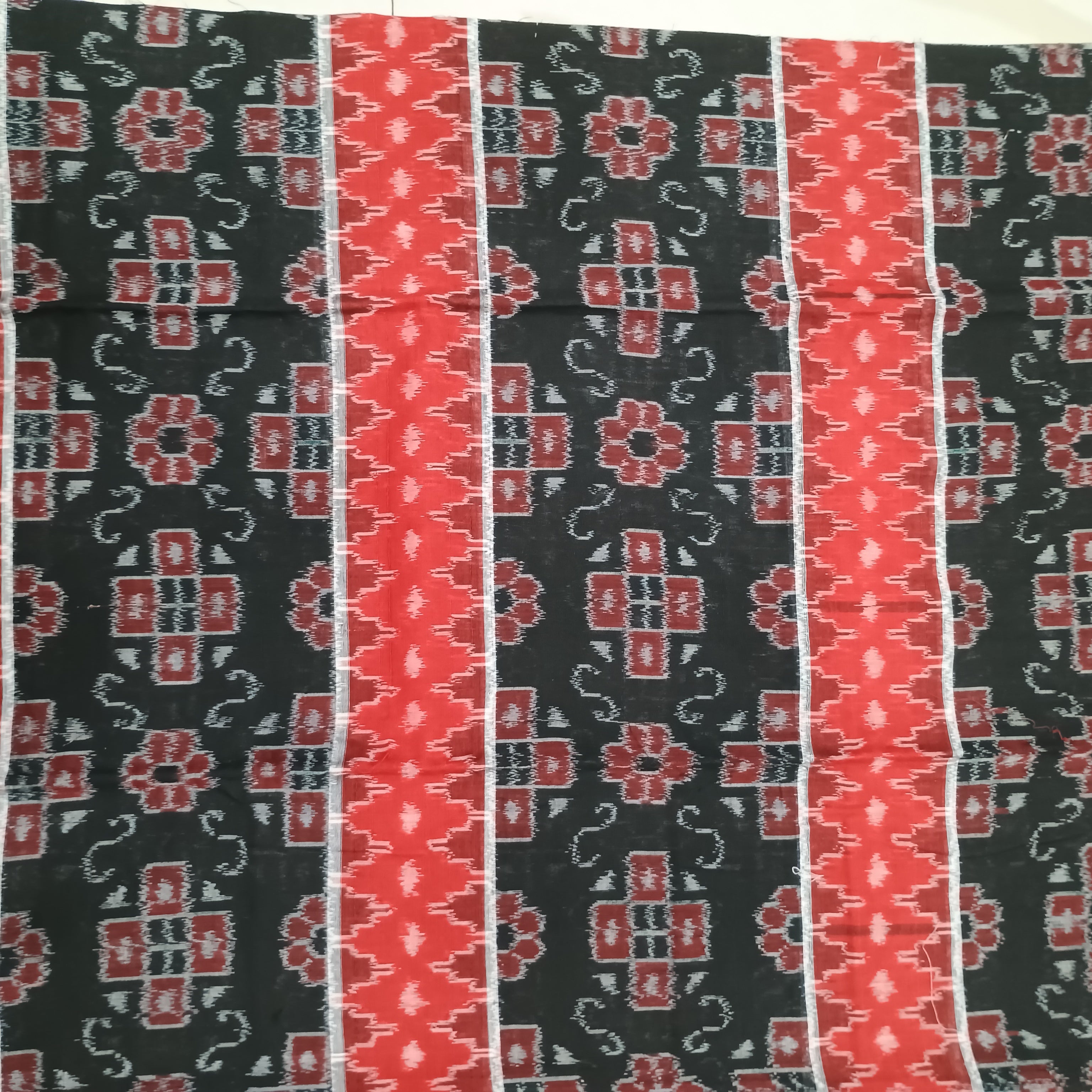 Black Red Flower Bandha Design Dress Set
