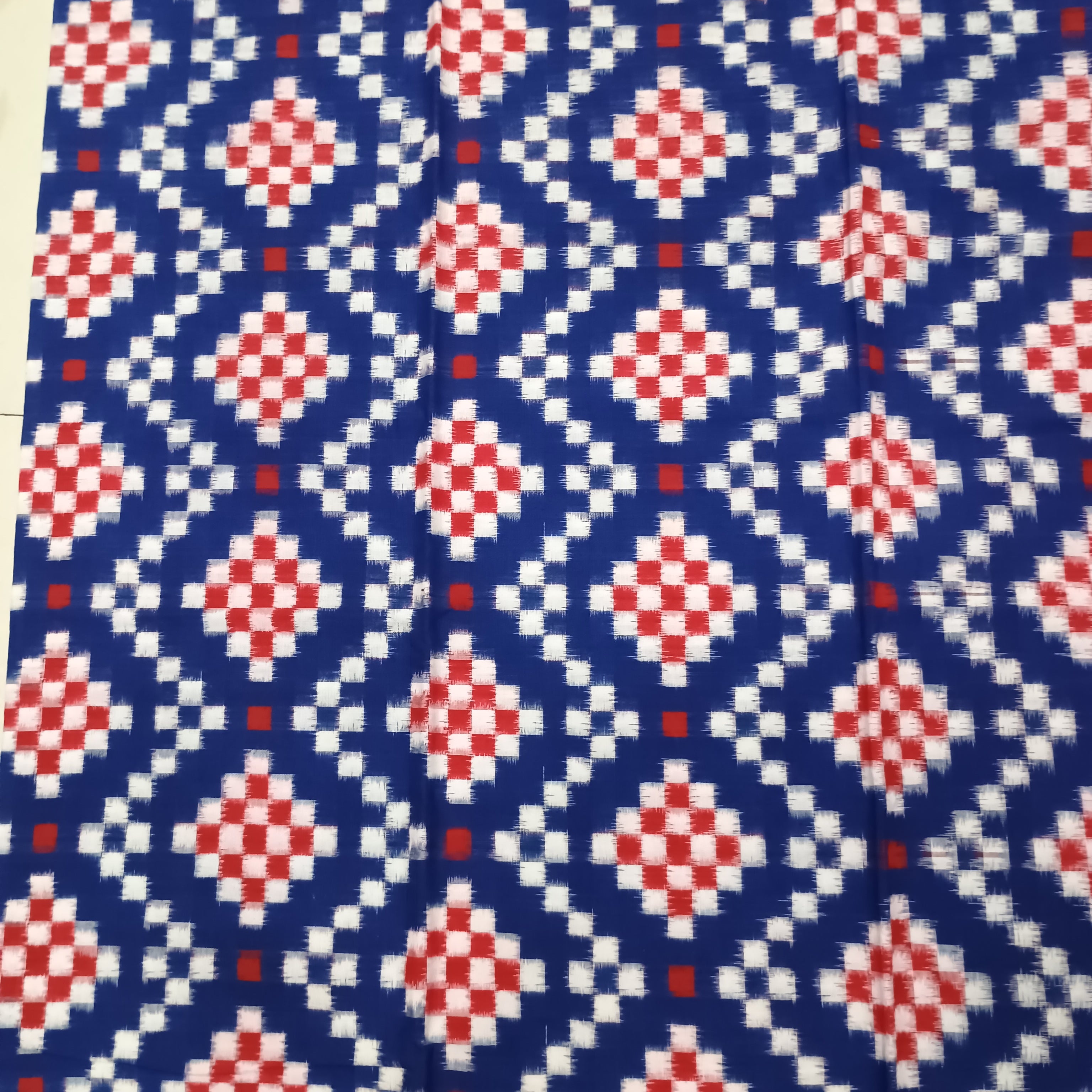 Blue White Red Pasapali Design Dress Set