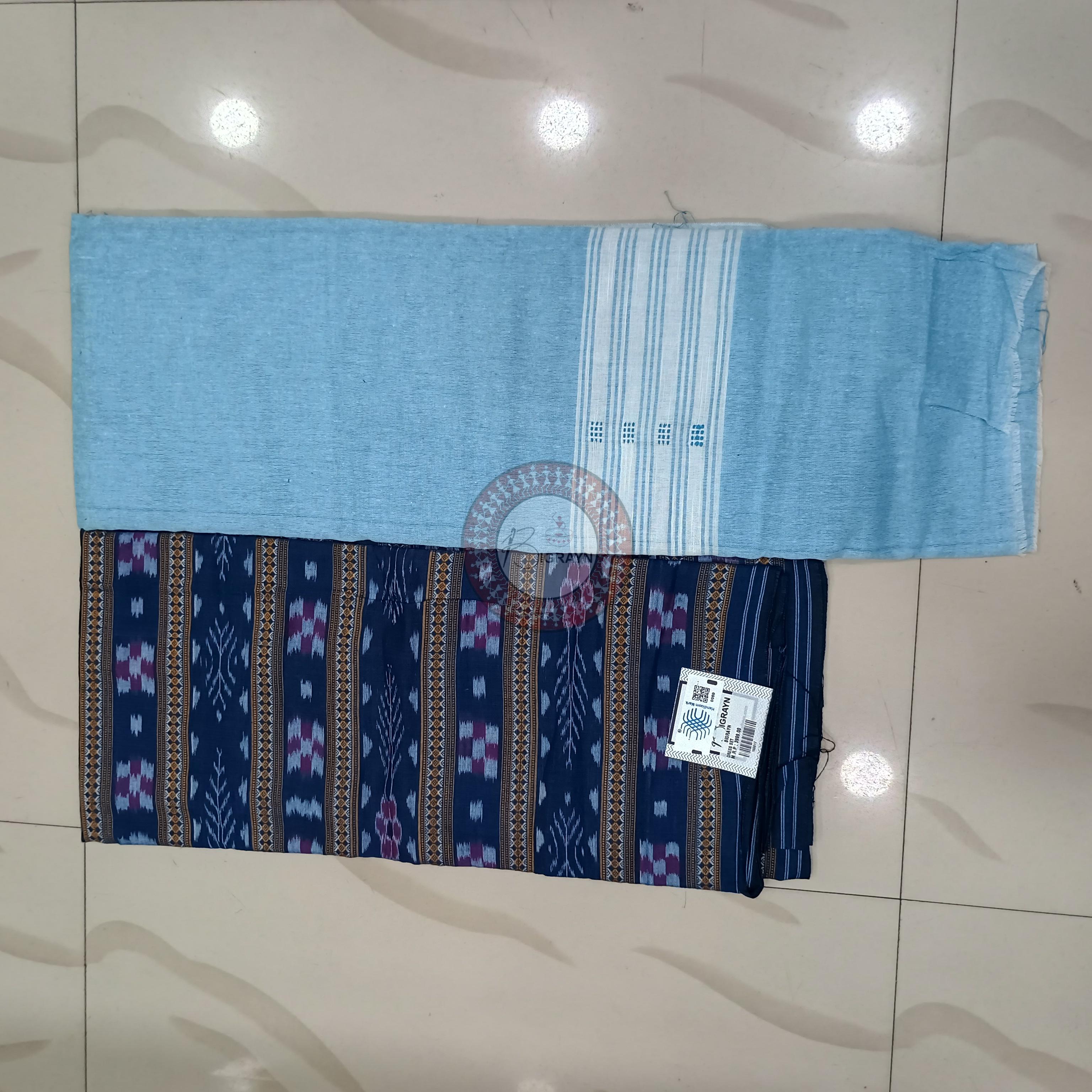 Blue sky Blue Ikat Design  Dress Set