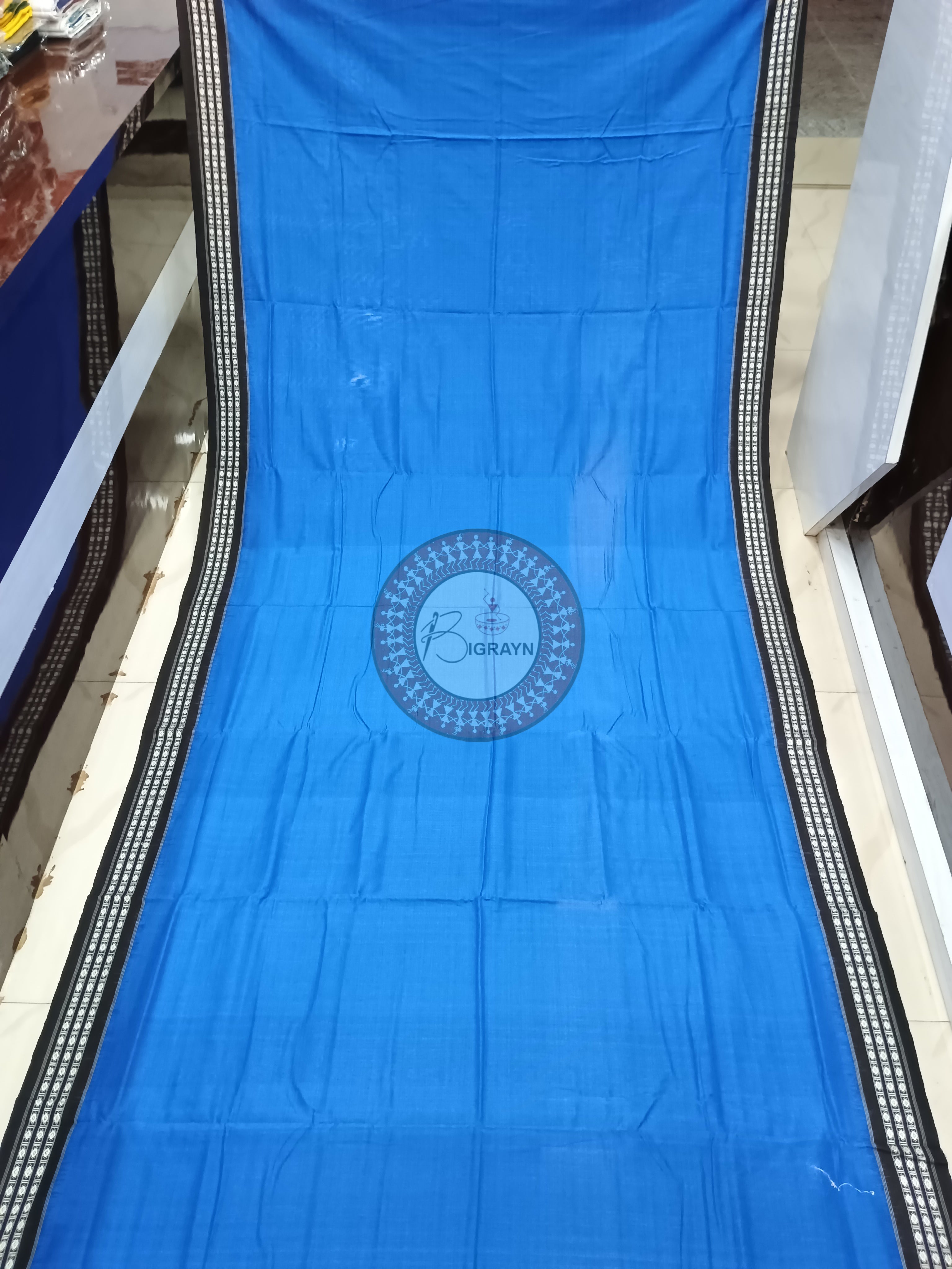Blue Black Habaspuri Odisha Handloom Kotpad Cotton Saree