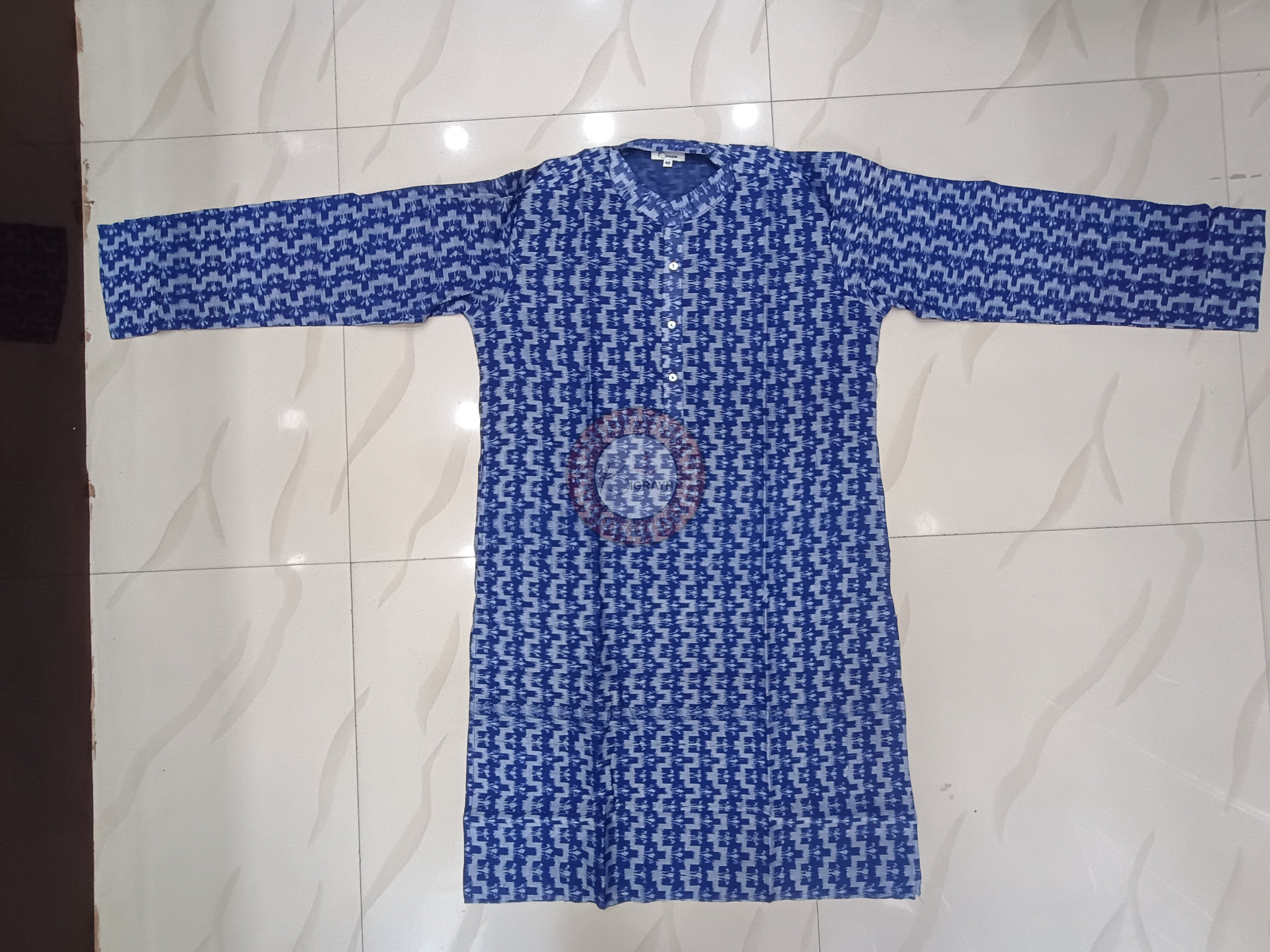 Blue Men's Pure Cotton Handloom Kurta Set – Odisha Weave