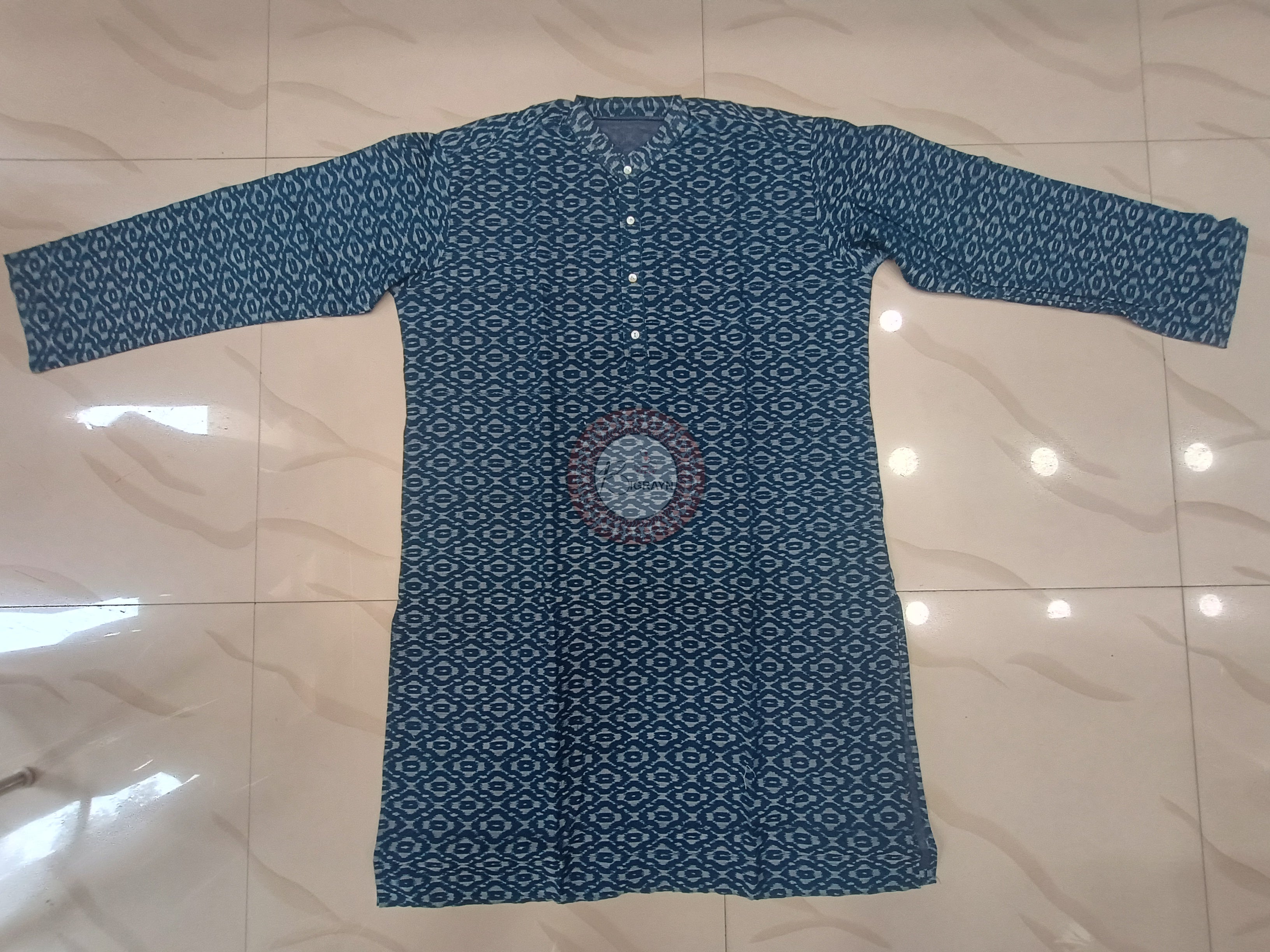 Teal Blue Men's Pure Cotton Handloom Kurta Set – Odisha Weave