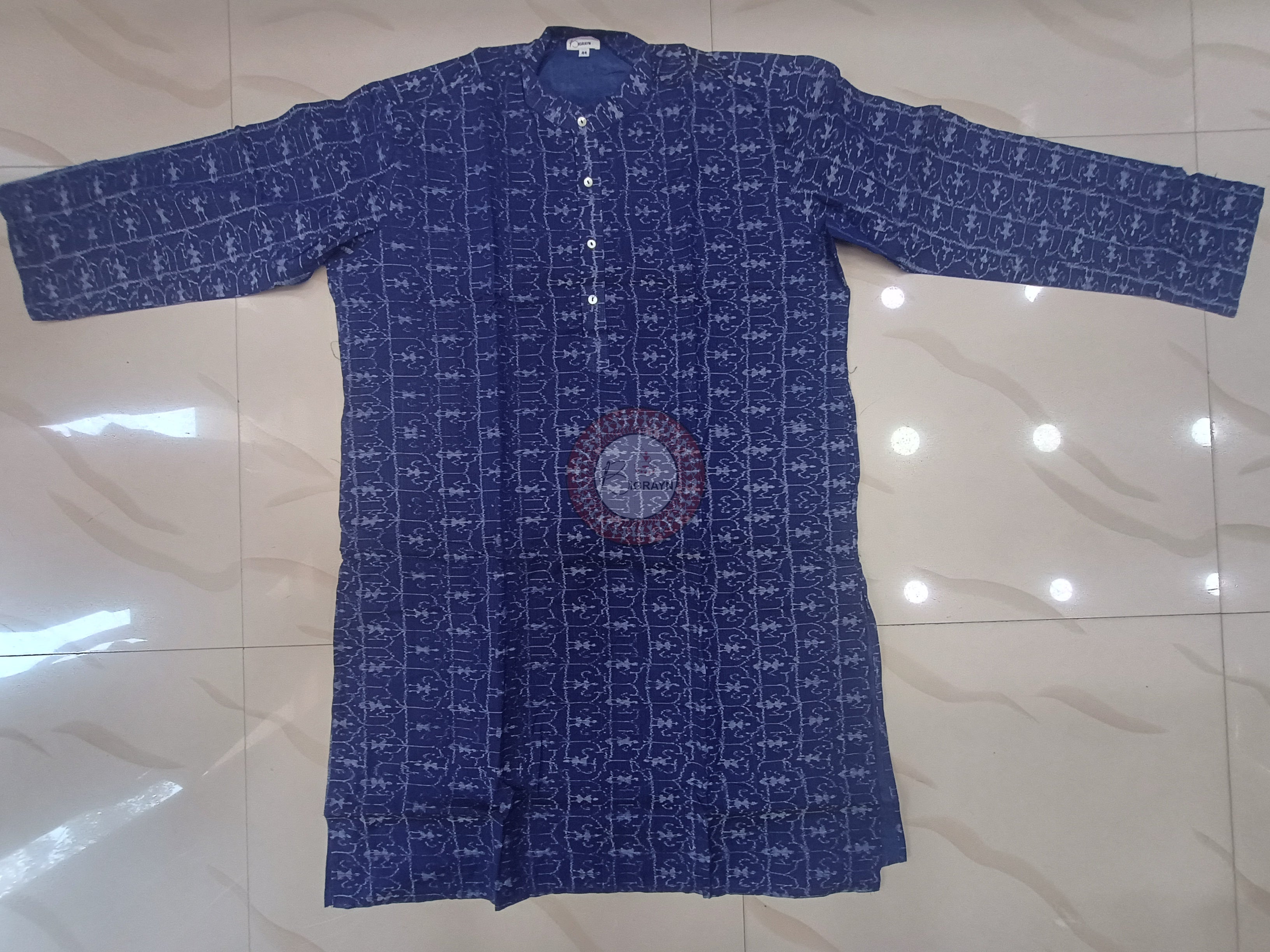 Blue Tribal Men's Pure Cotton Handloom Kurta Set – Odisha Weave