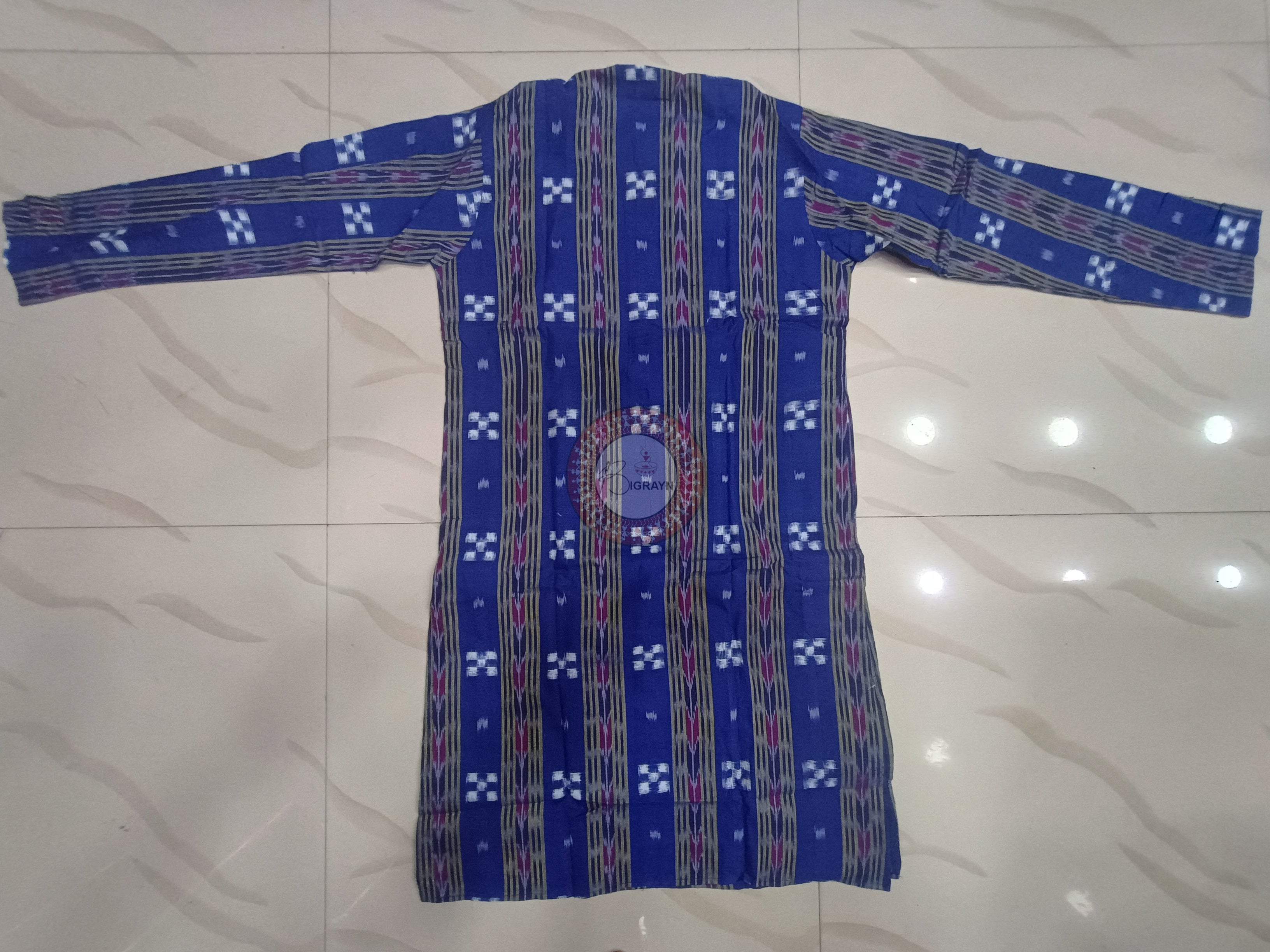 Blue Pasapali Tribal Men's Pure Cotton Handloom Kurta Set – Odisha Weave