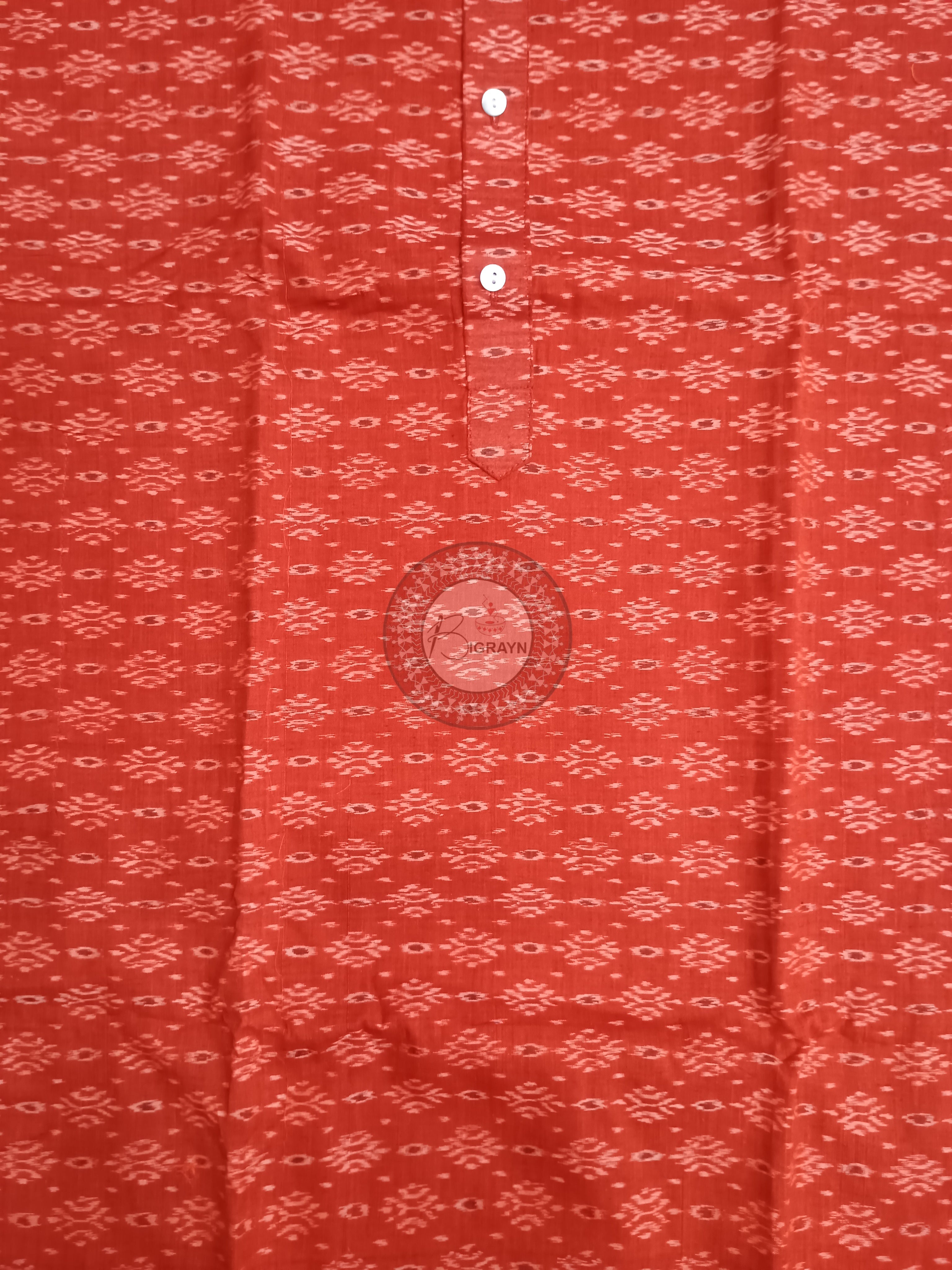 Rust White Men's Pure Cotton Handloom Kurta Set – Odisha Weave
