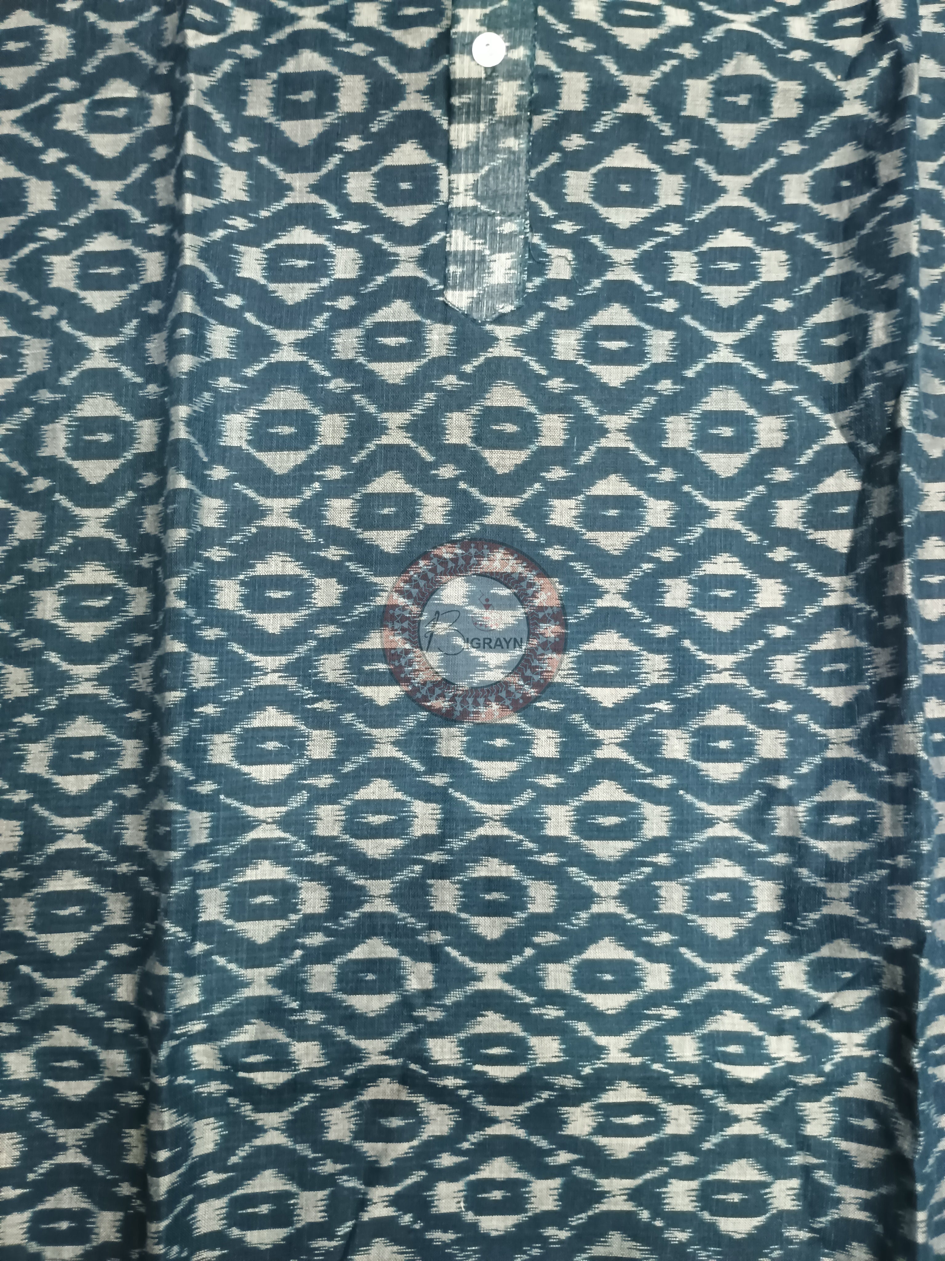 Navy Blue Men's Pure Cotton Handloom Kurta Set – Odisha Weave