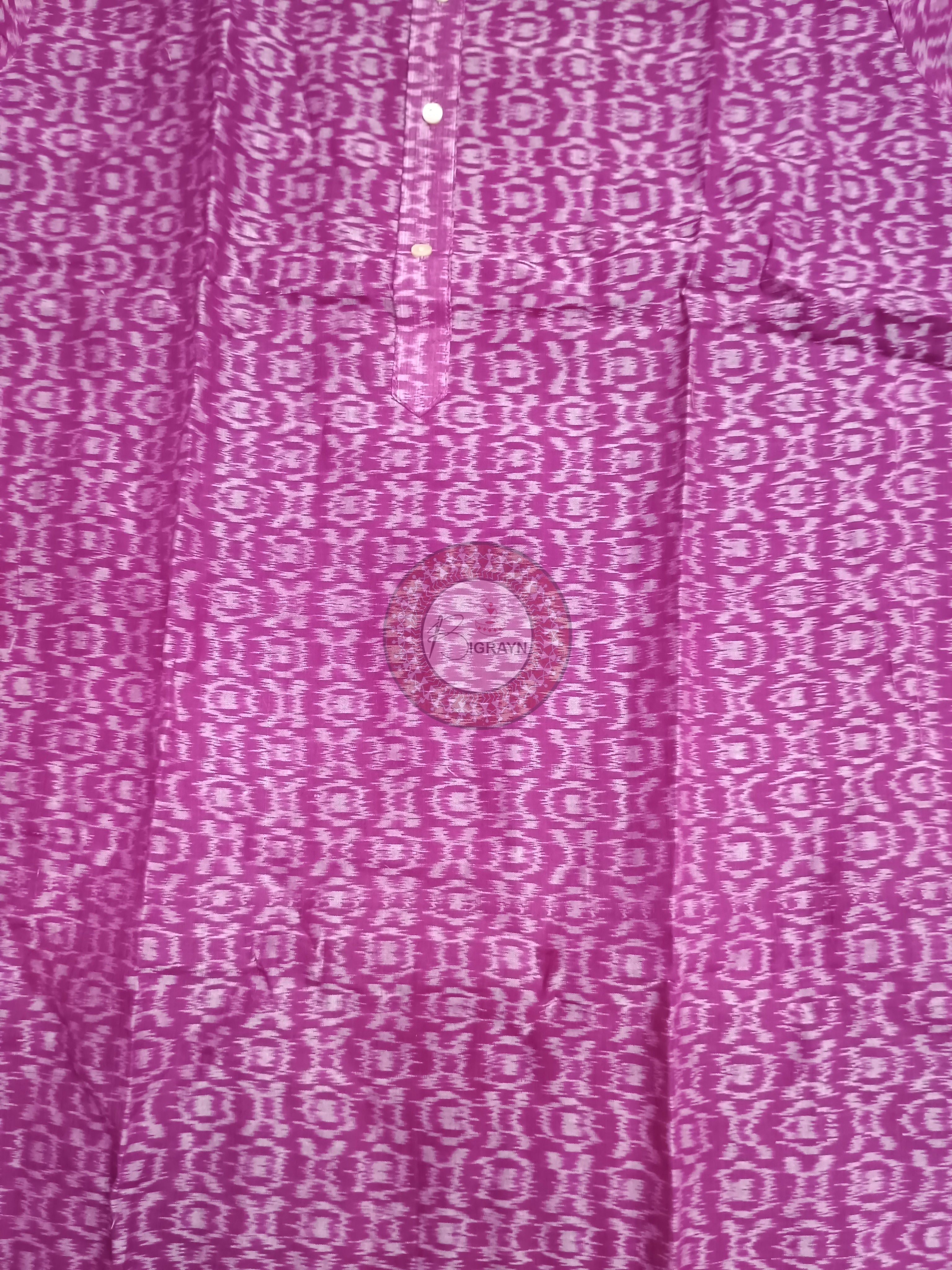 Purple Ikat Men's Pure Cotton Handloom Kurta Set – Odisha Weave