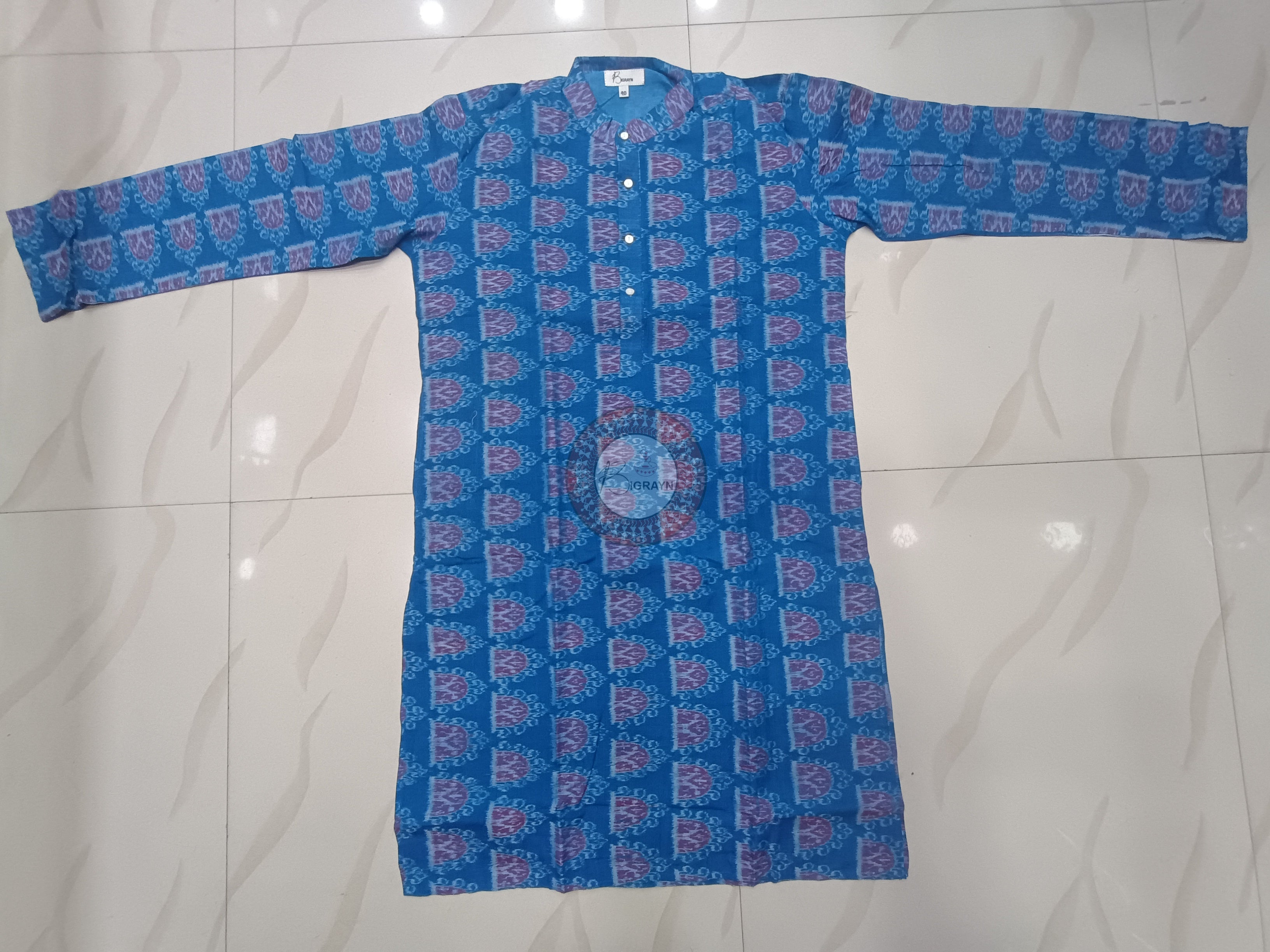 Blue Tribal House Ikat Men's Pure Cotton Handloom Kurta Set – Odisha Weave
