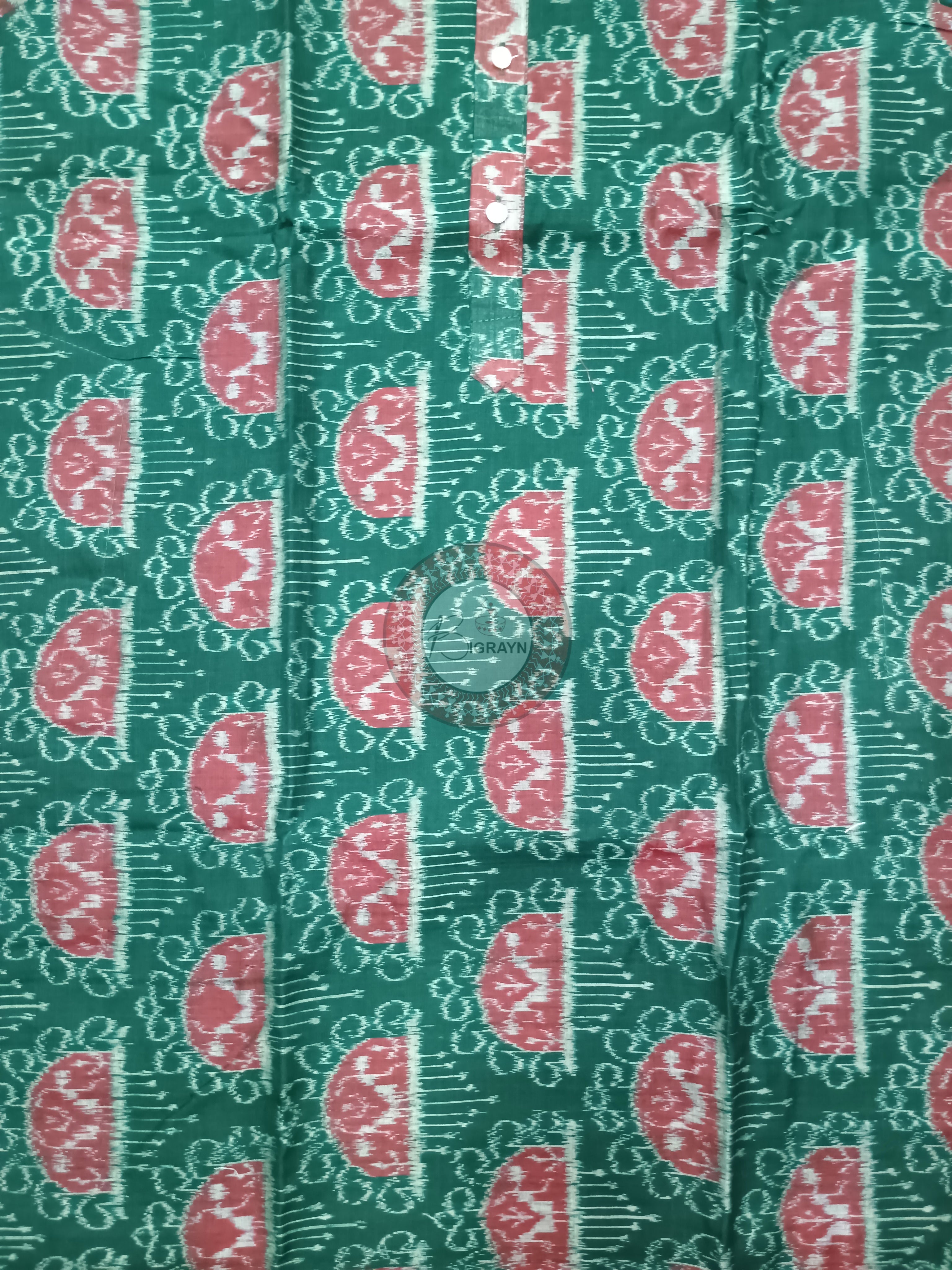 Green Tribal House Ikat Men's Pure Cotton Handloom Kurta Set – Odisha Weave