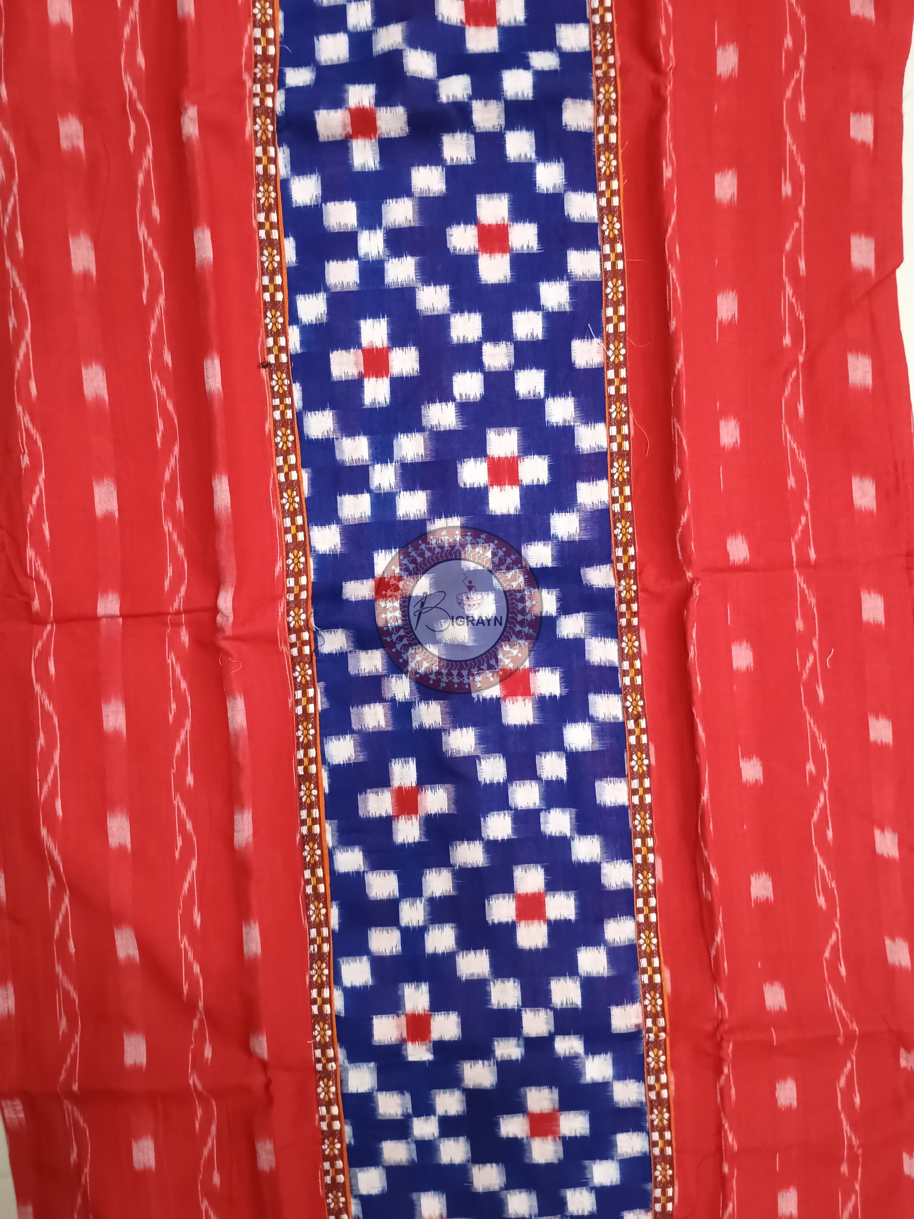 Blue Red Pasapali Designer A-Line Kurti