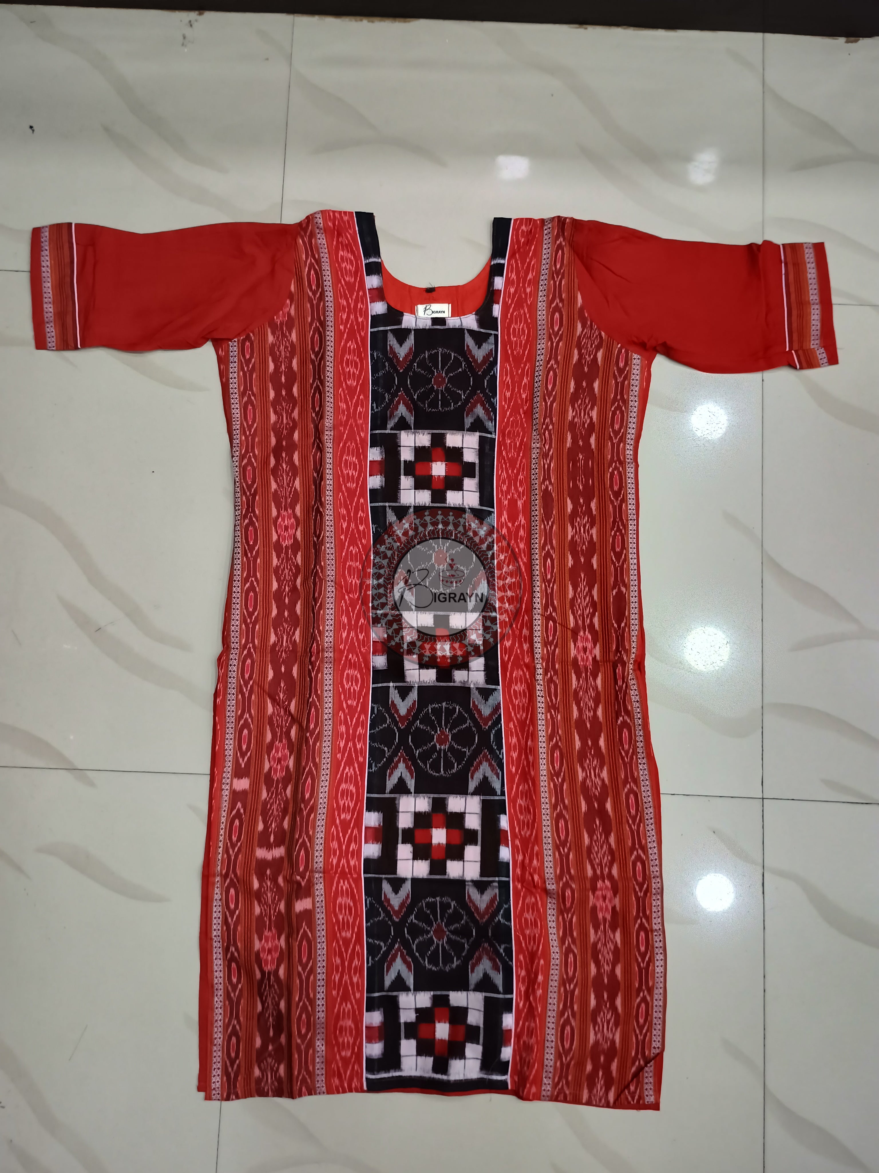 Maroon Multicolor Pasapali Designer A-Line Kurti