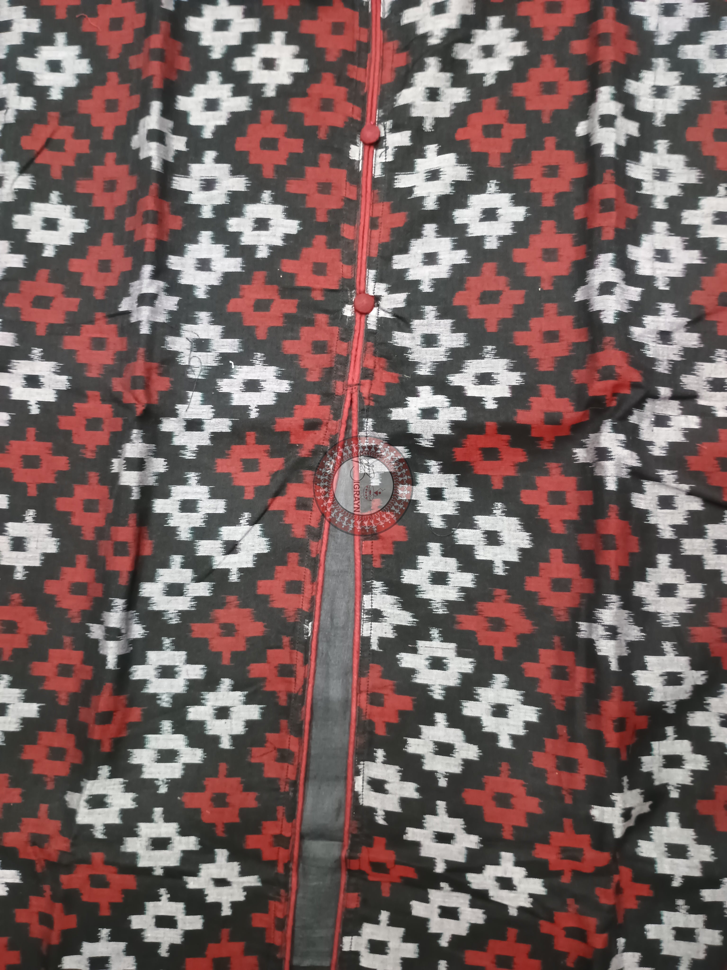 Black Multicolor Pasapali Designer A-Line Kurti