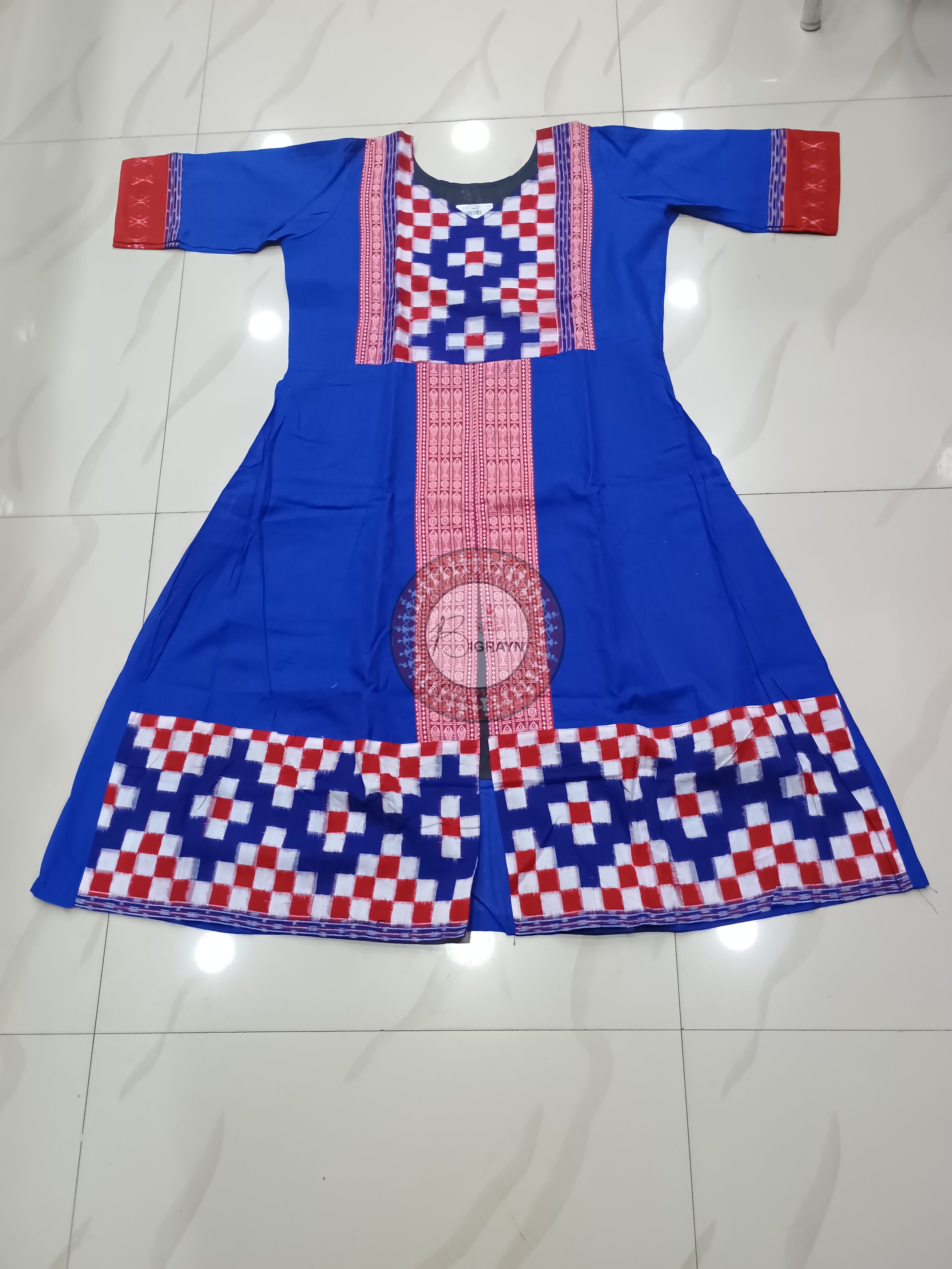 Blue Multicolor Pasapali Designer A-Line Anarkali