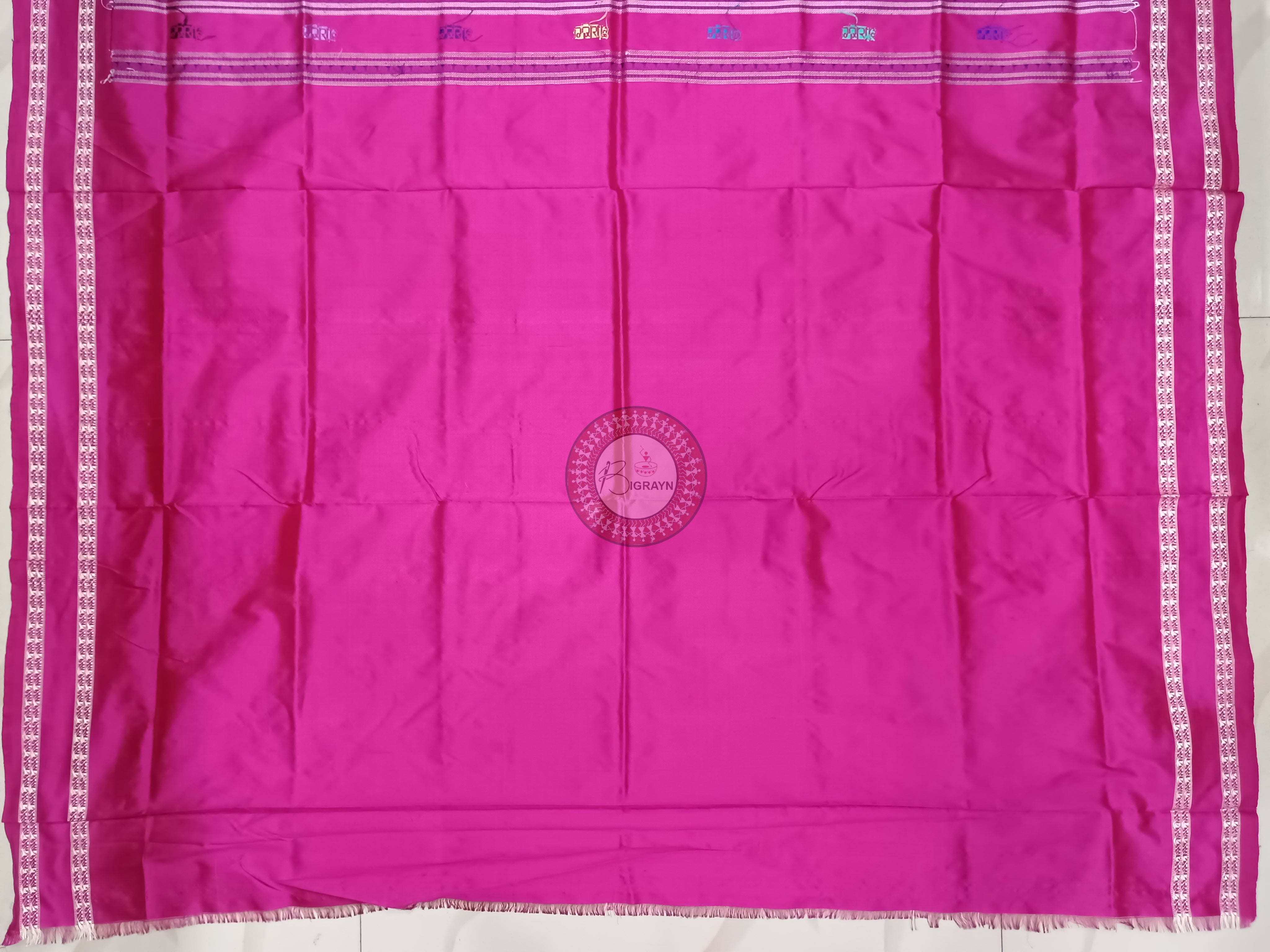 Orange Magenta Sri Mandir Sambalpuri Silk Saree