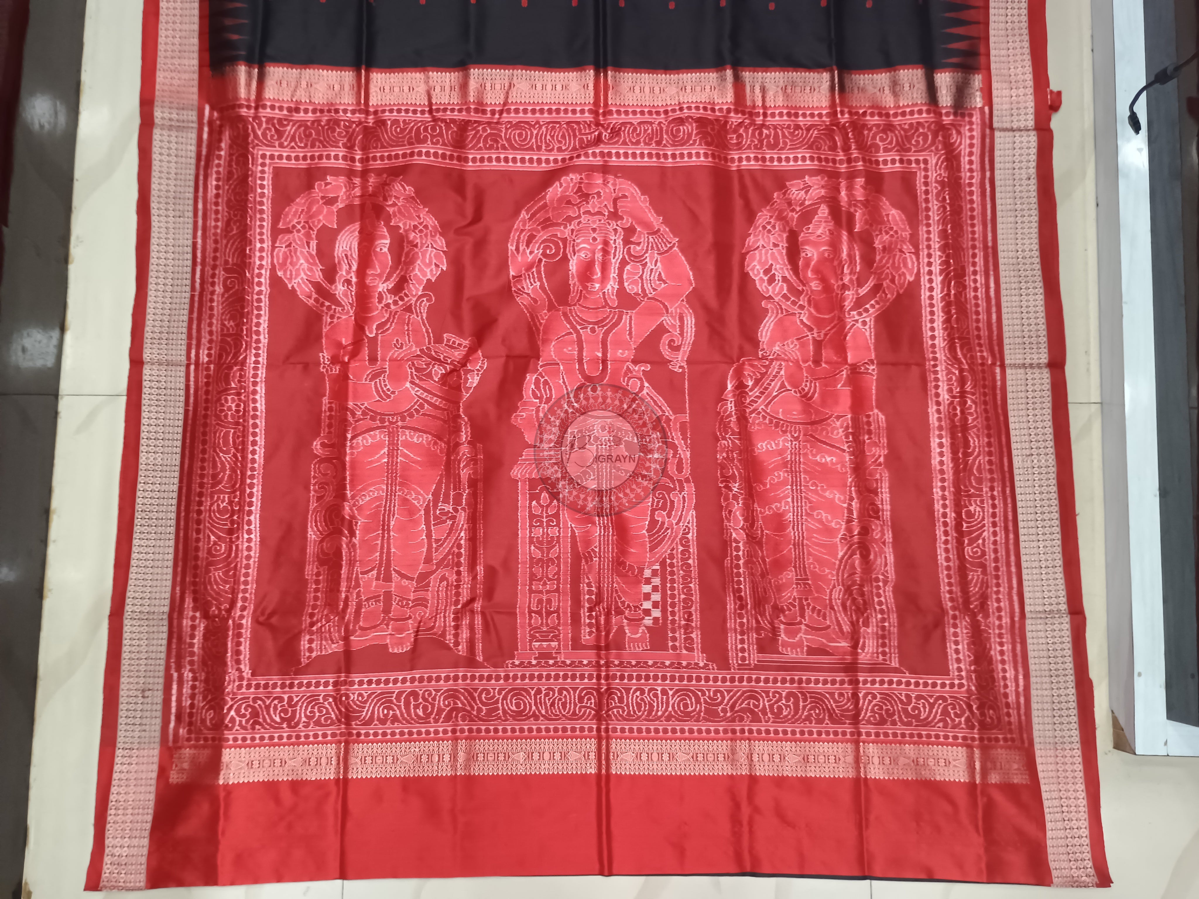 Black Red Nartaki Pallu Exclusive Sambalpuri Silk Saree